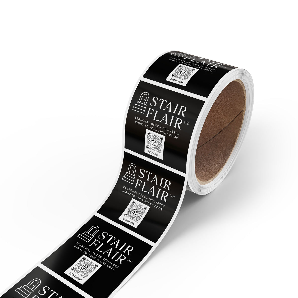 Stair Flair - Square Sticker Rolls — Personalized Branded QR Logo Labels