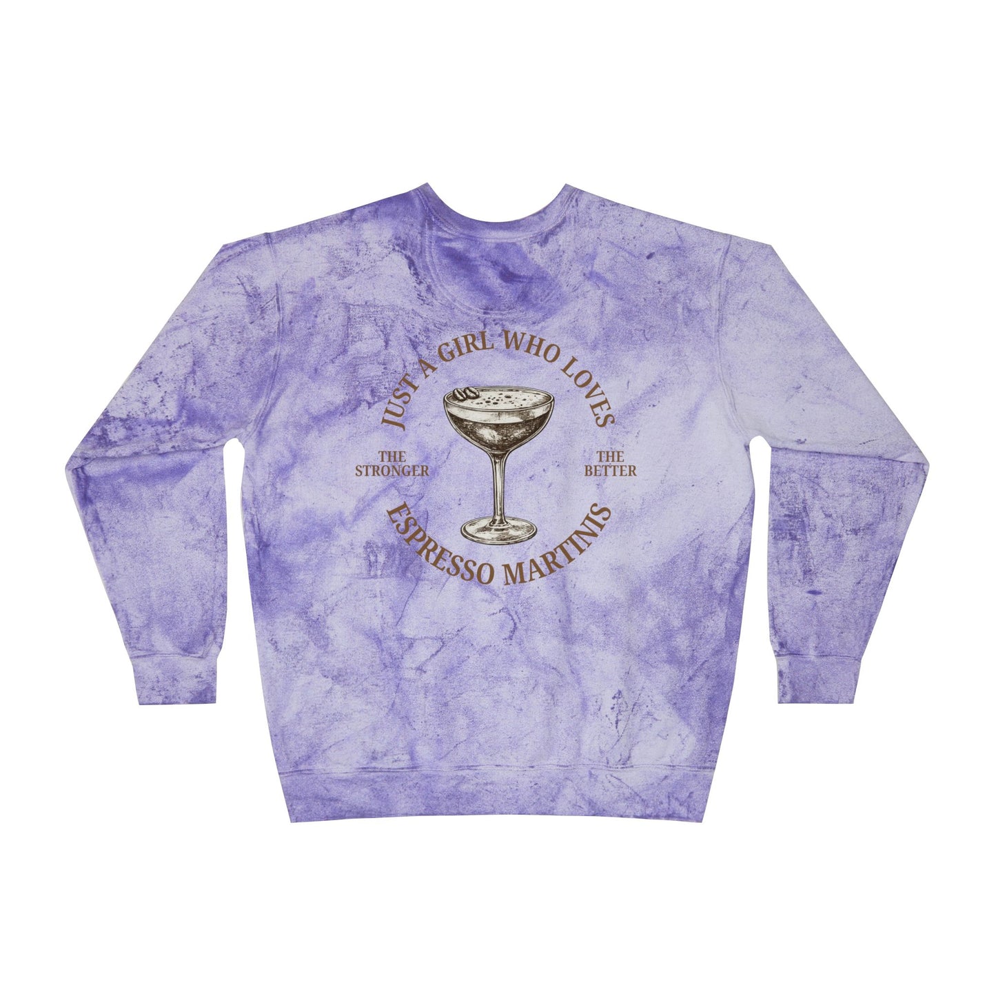 "Just a Girl Who Loves Espresso Martinis" Tie-Dye Crewneck- Summer