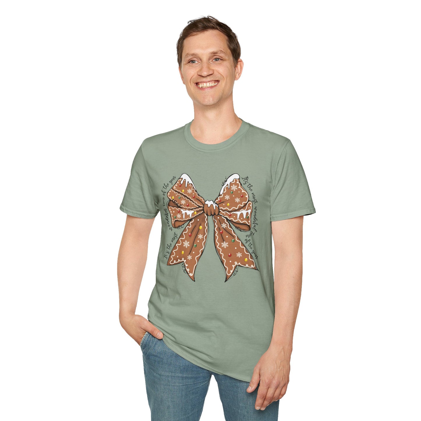Gingerbread Bow- Christmas Unisex t-shirt