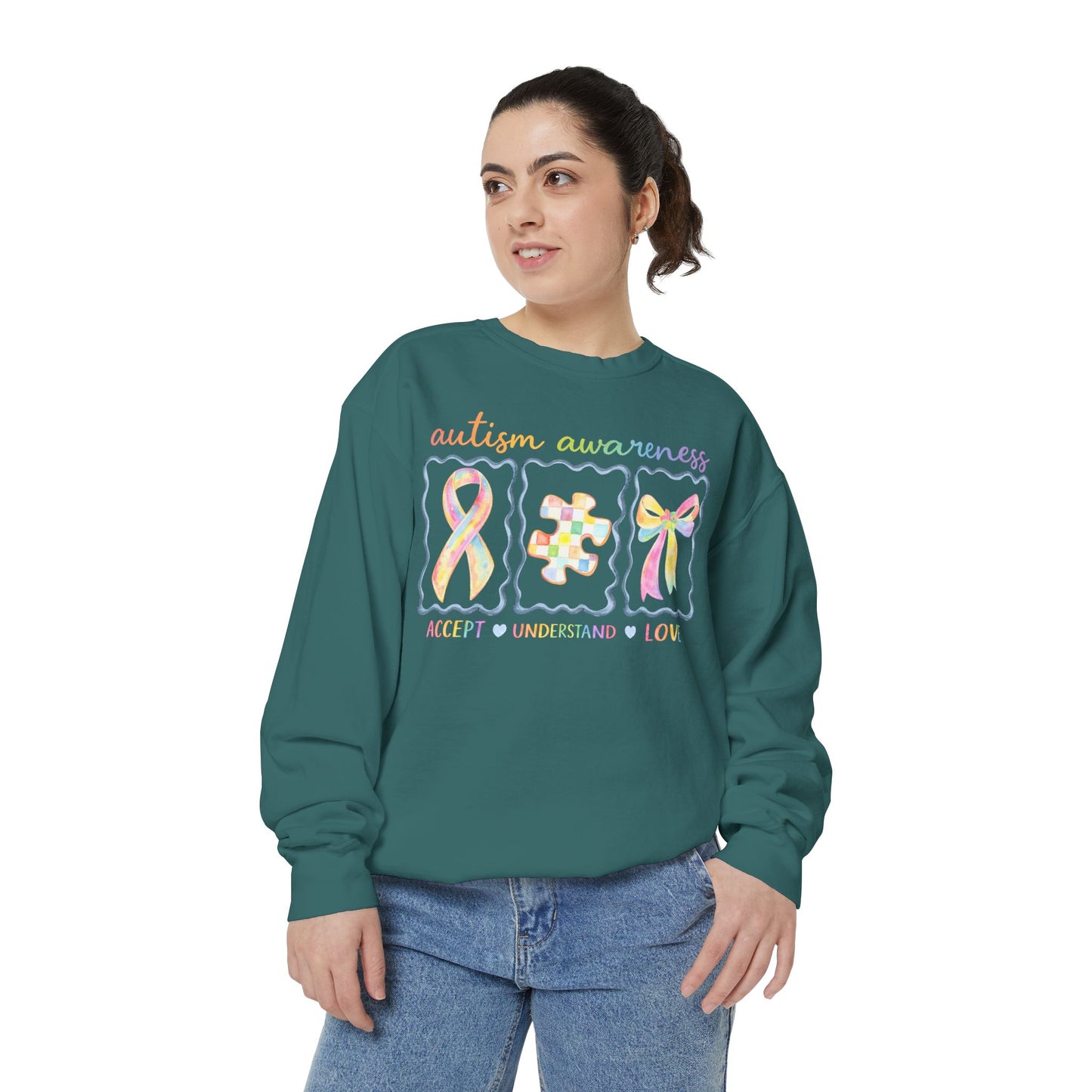 Autism Awareness Sweatshirt — "Accept Understand Love"