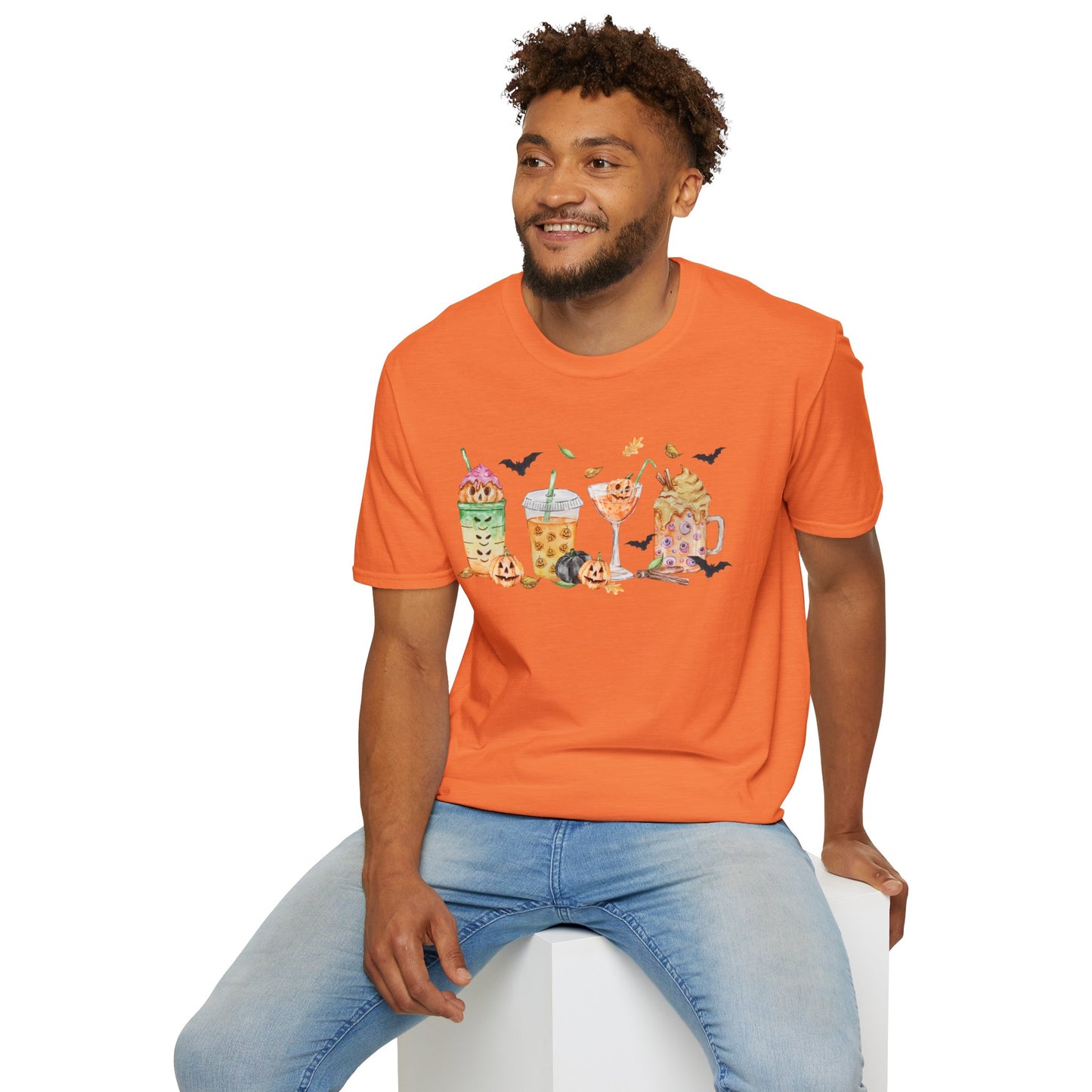Halloween Beverage Themed T-Shirt- Unisex Softstlye