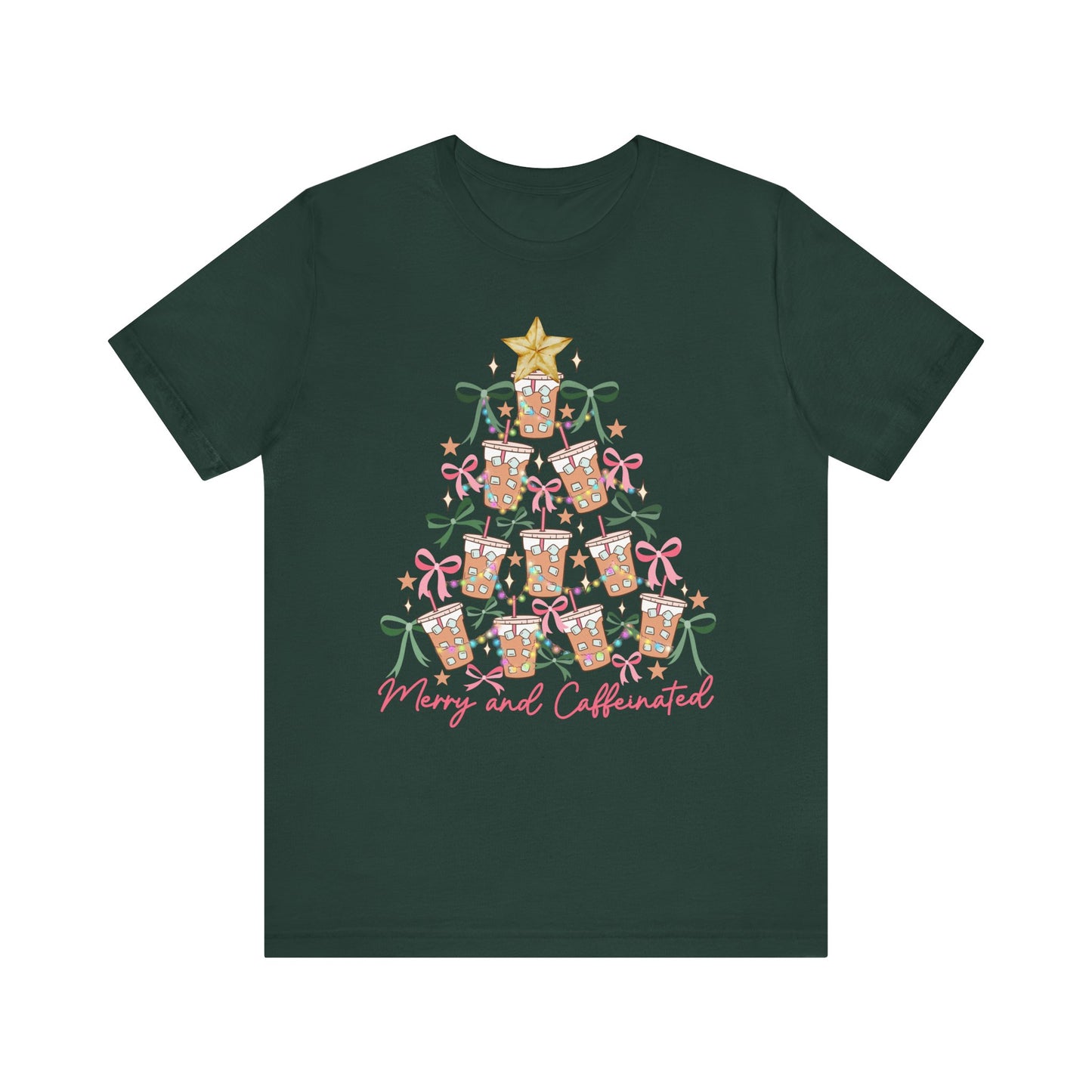 Merry and Caffeinated— Christmas Unisex T‑Shirt