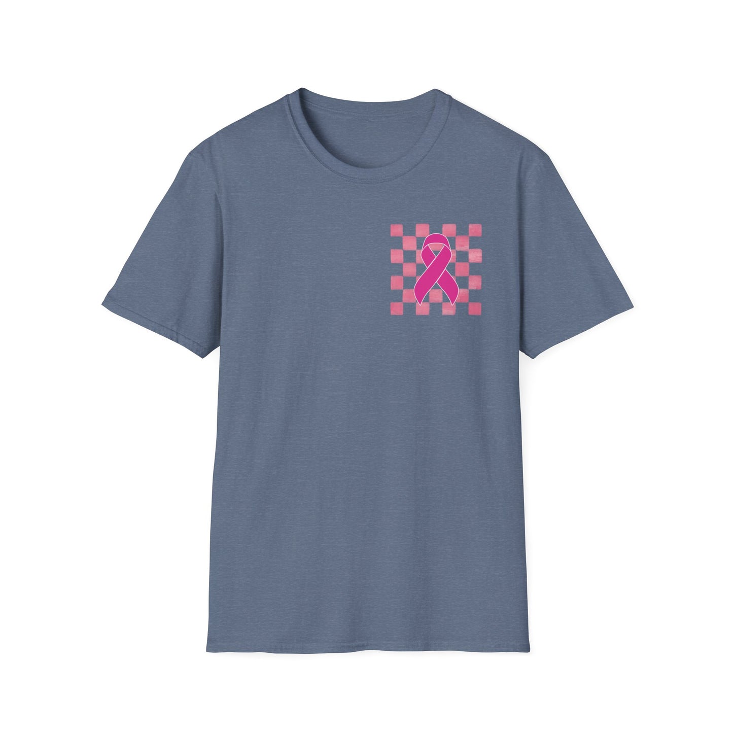 Checkered Pink Ribbon Awareness T-Shirt | Softstyle Tee