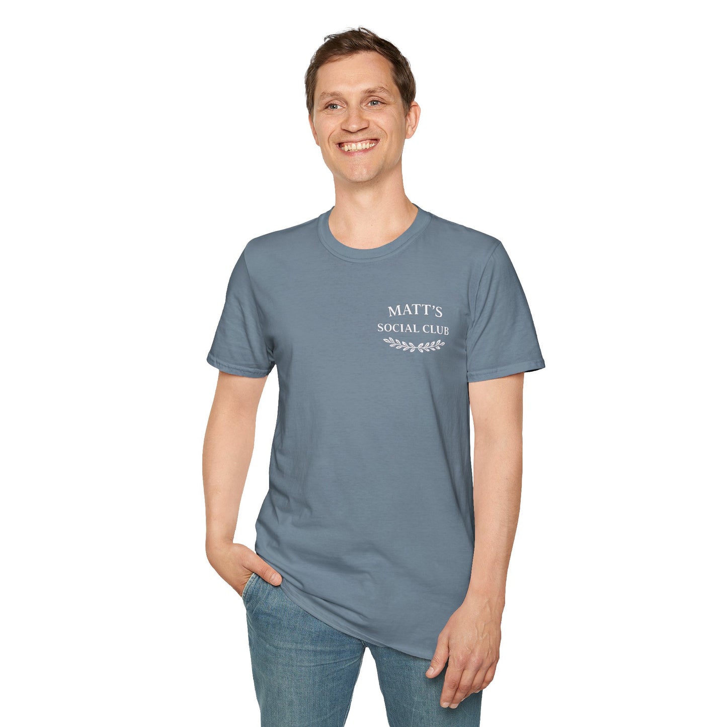 "Matt's Social Club" Soft Feel T-Shirt — Personalized