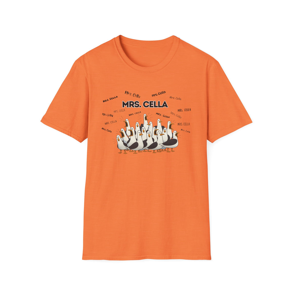 Mrs. Cella- Seagull Crew Graphic T-Shirt — Personalized