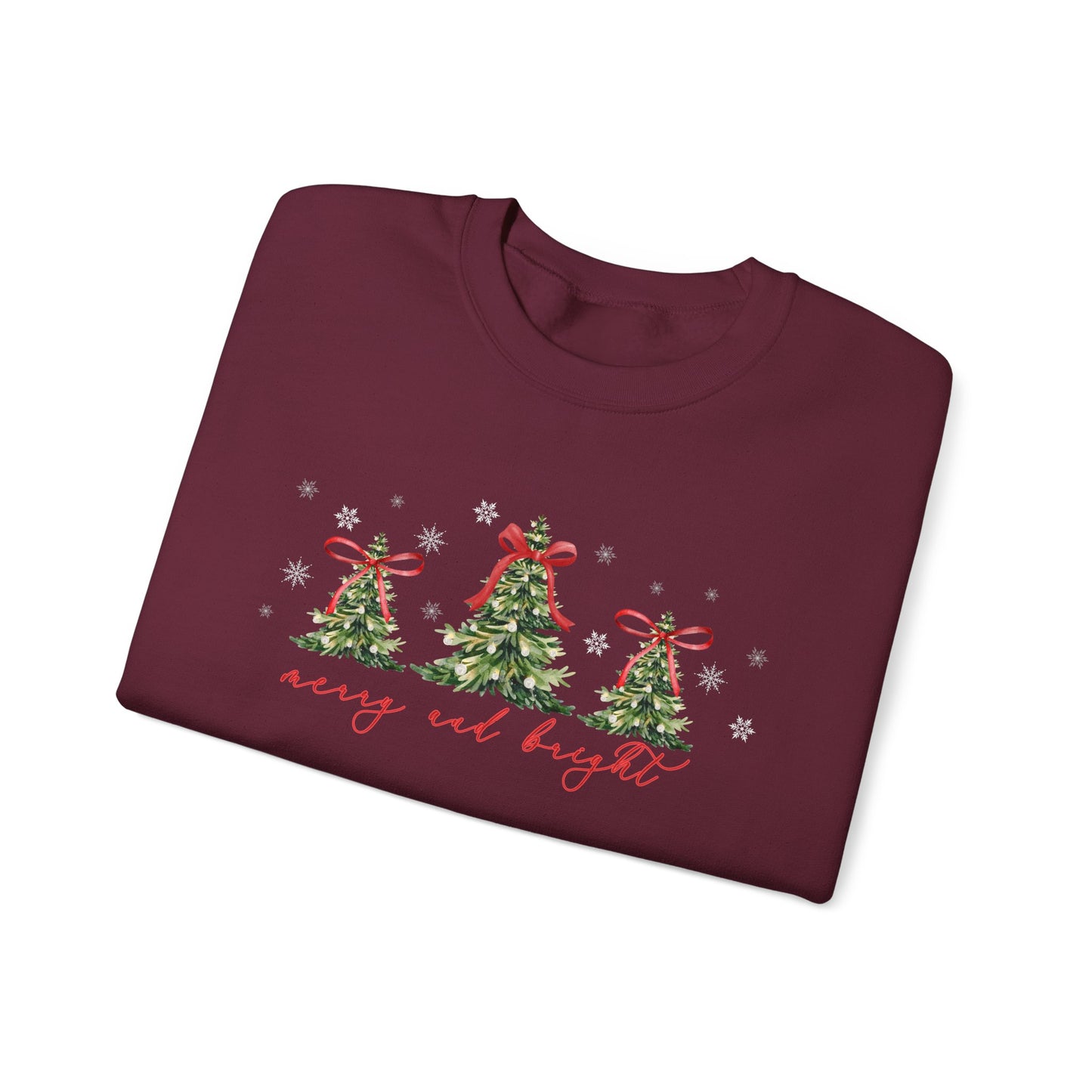 Christmas Trees "Merry and Bright" Christmas Crewneck