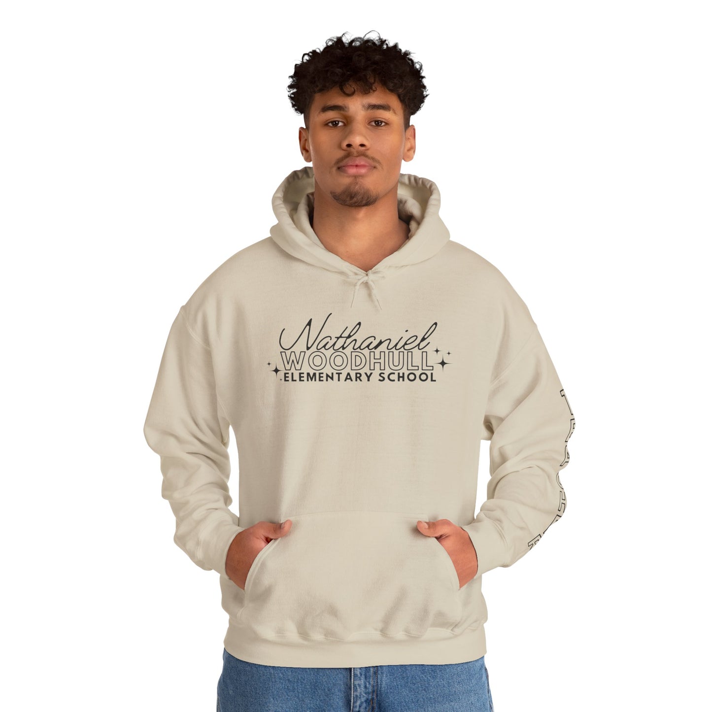 Woodhull Teacher Simple Design Hoodie w/ Teacher on Sleeve - Cozy Unisex Sweatshirt