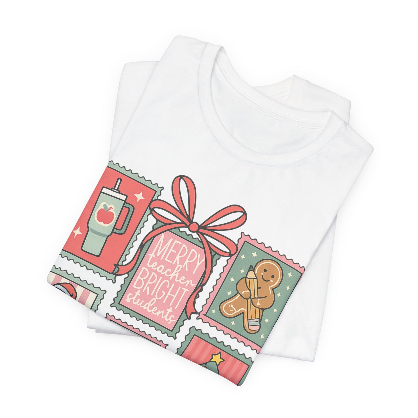 Merry Teacher, Bright Students— Christmas Unisex T‑Shirt