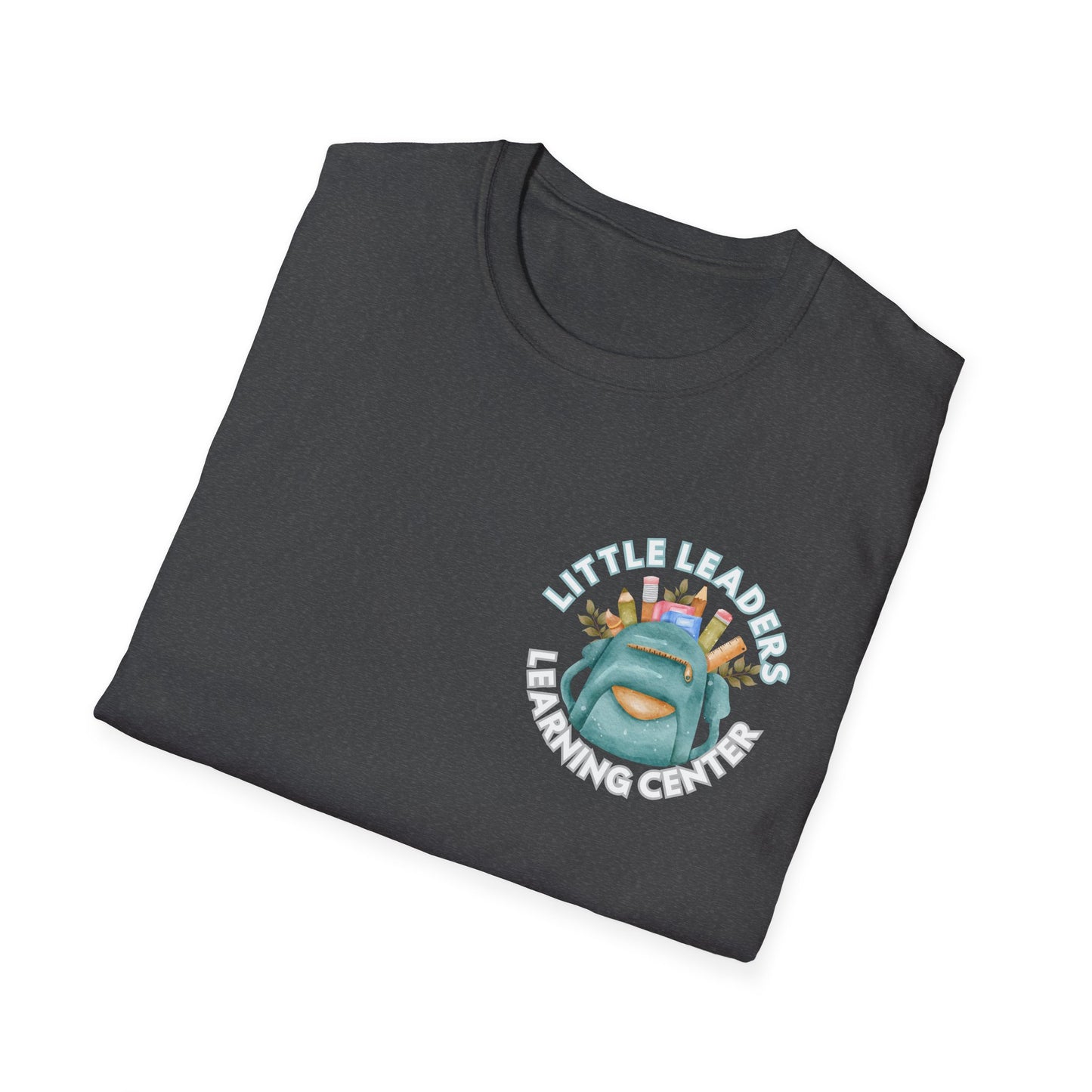 Little Leaders Teacher w/ Backpack Design Unisex Softstyle T-Shirt
