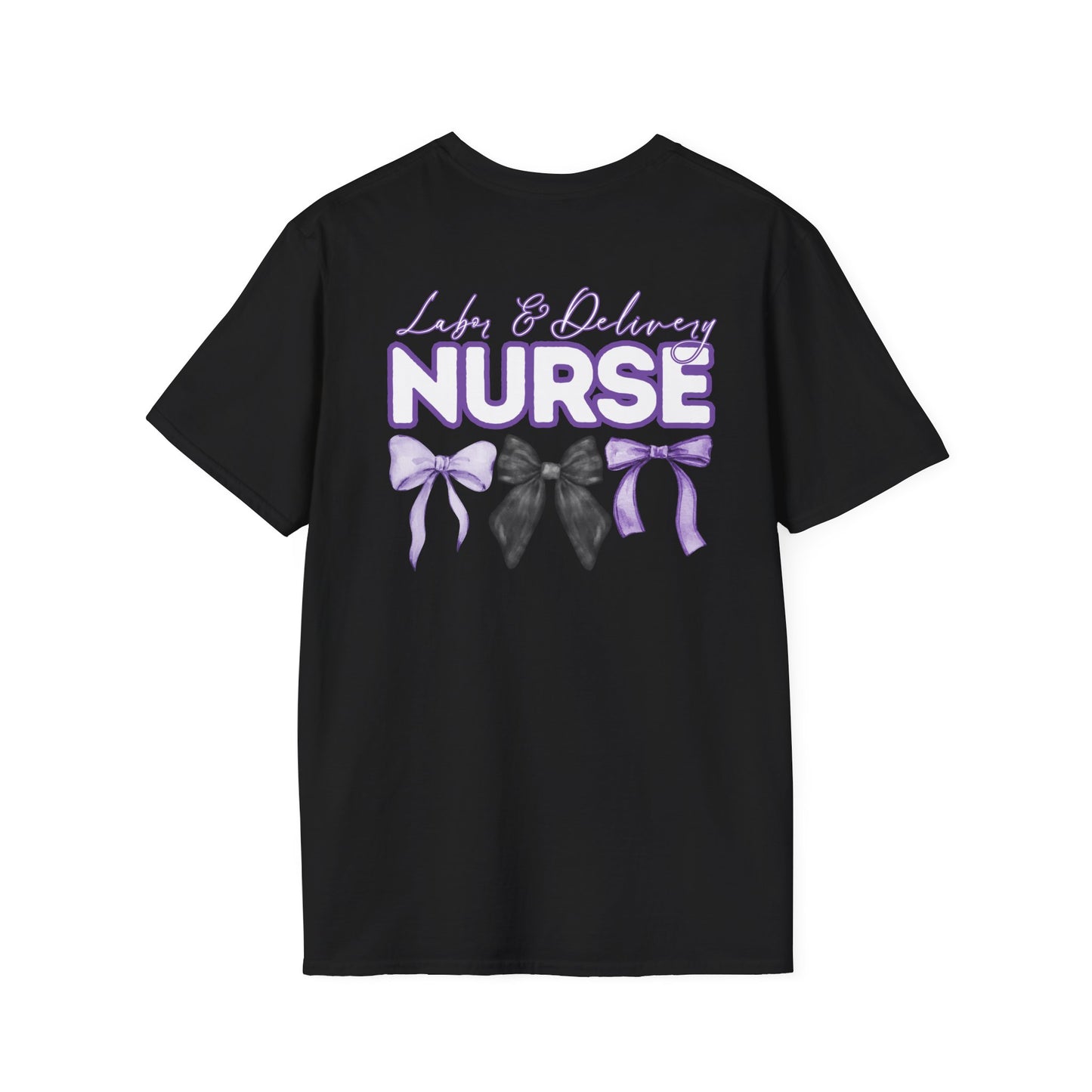 L&D Nurse Appreciation T-Shirt with Bows - Softstyle Unisex Tee- Healthcare