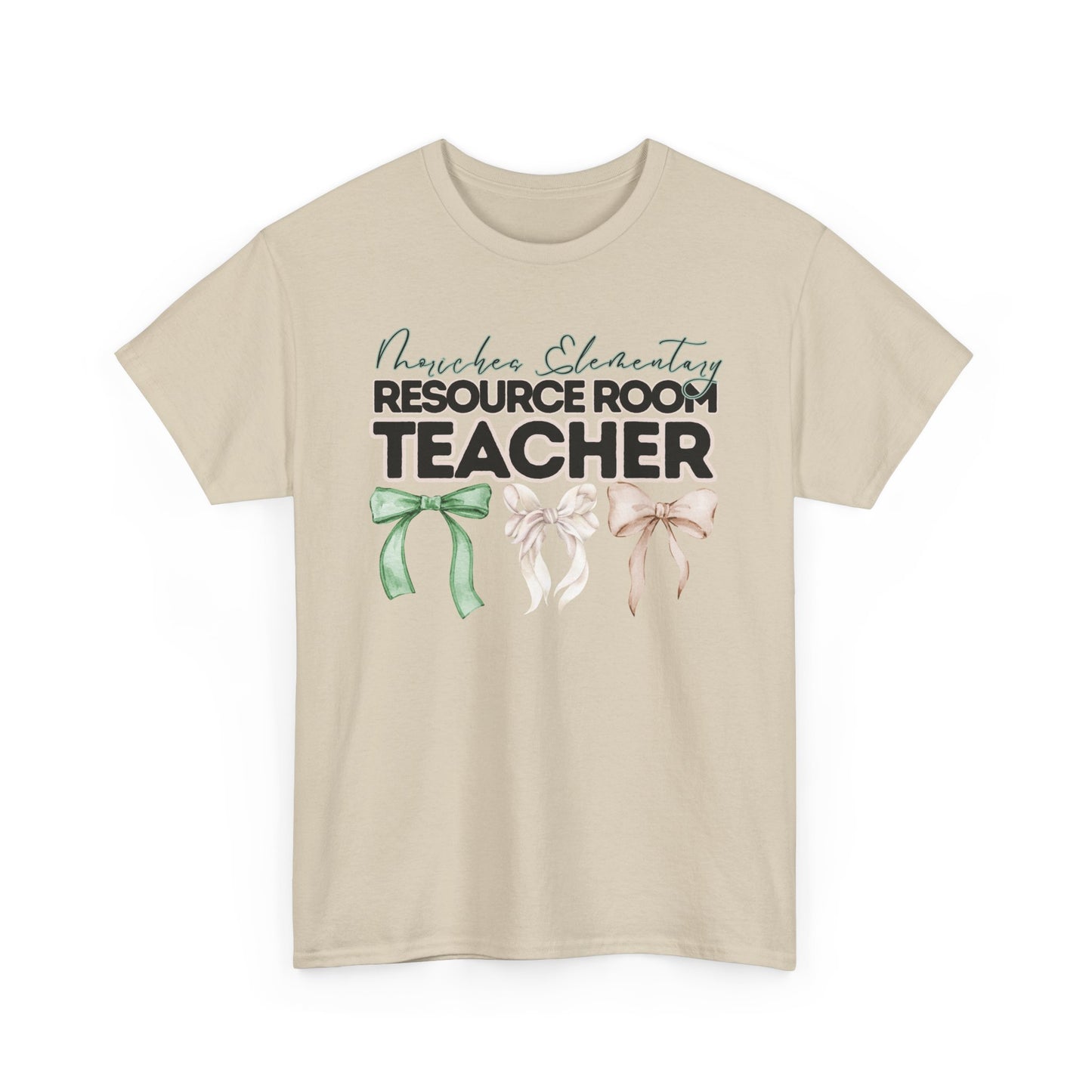 Moriches Resource Room Teacher and Bows- Unisex Heavy Cotton Tee with Bow Design