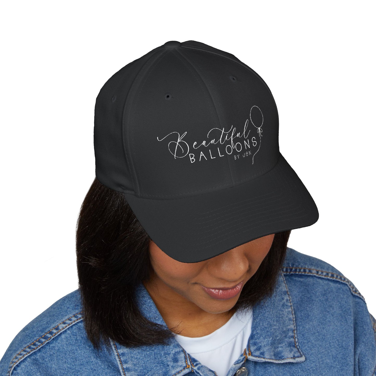 Embroidered 'Beautiful Balloons by Jen' Black Baseball Cap- Personalized