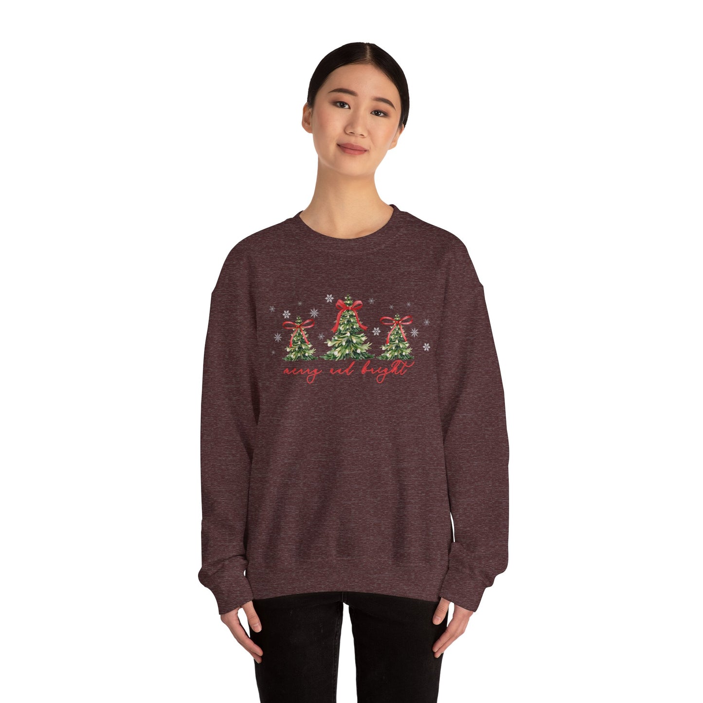 Christmas Trees "Merry and Bright" Christmas Crewneck