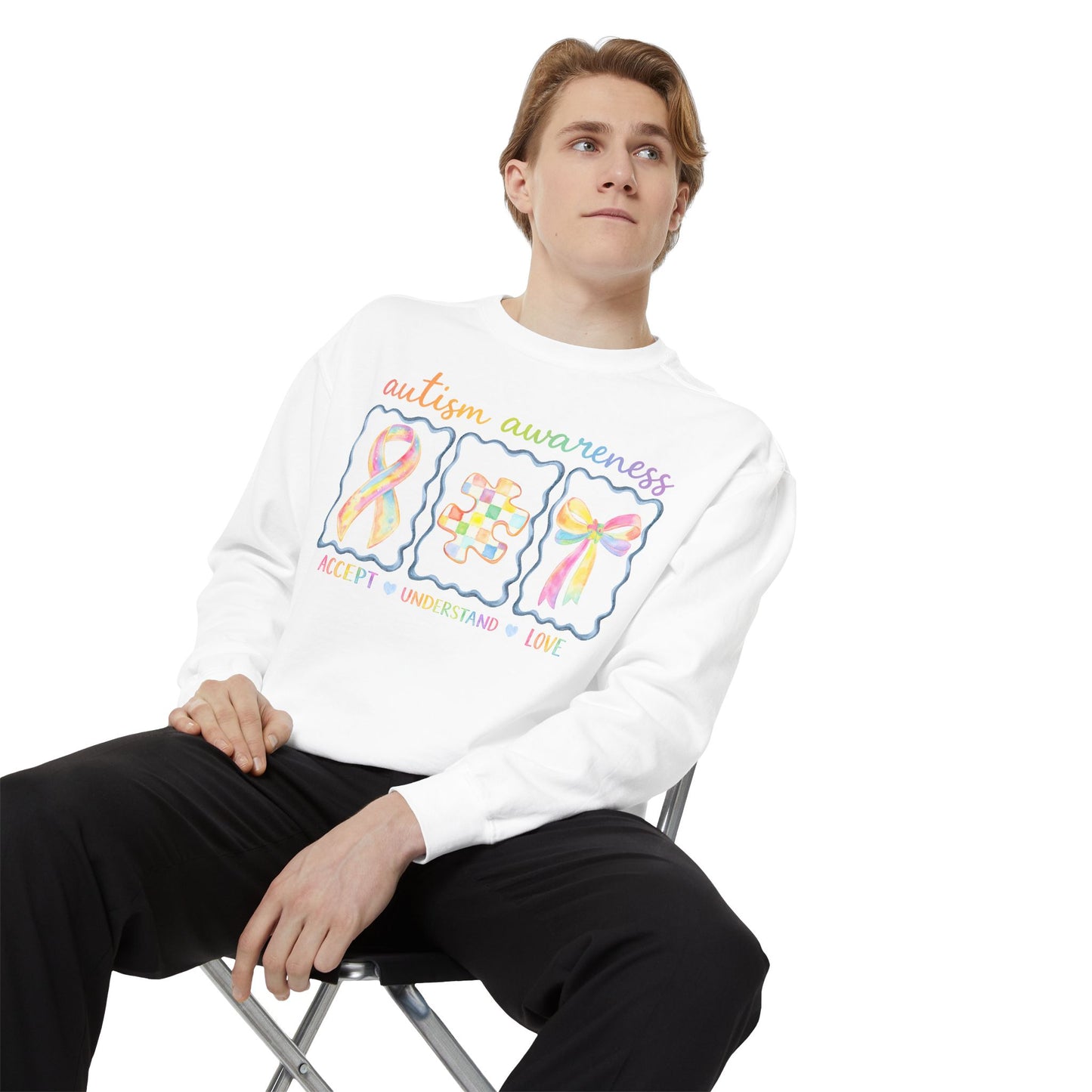 Autism Awareness Sweatshirt — "Accept Understand Love"