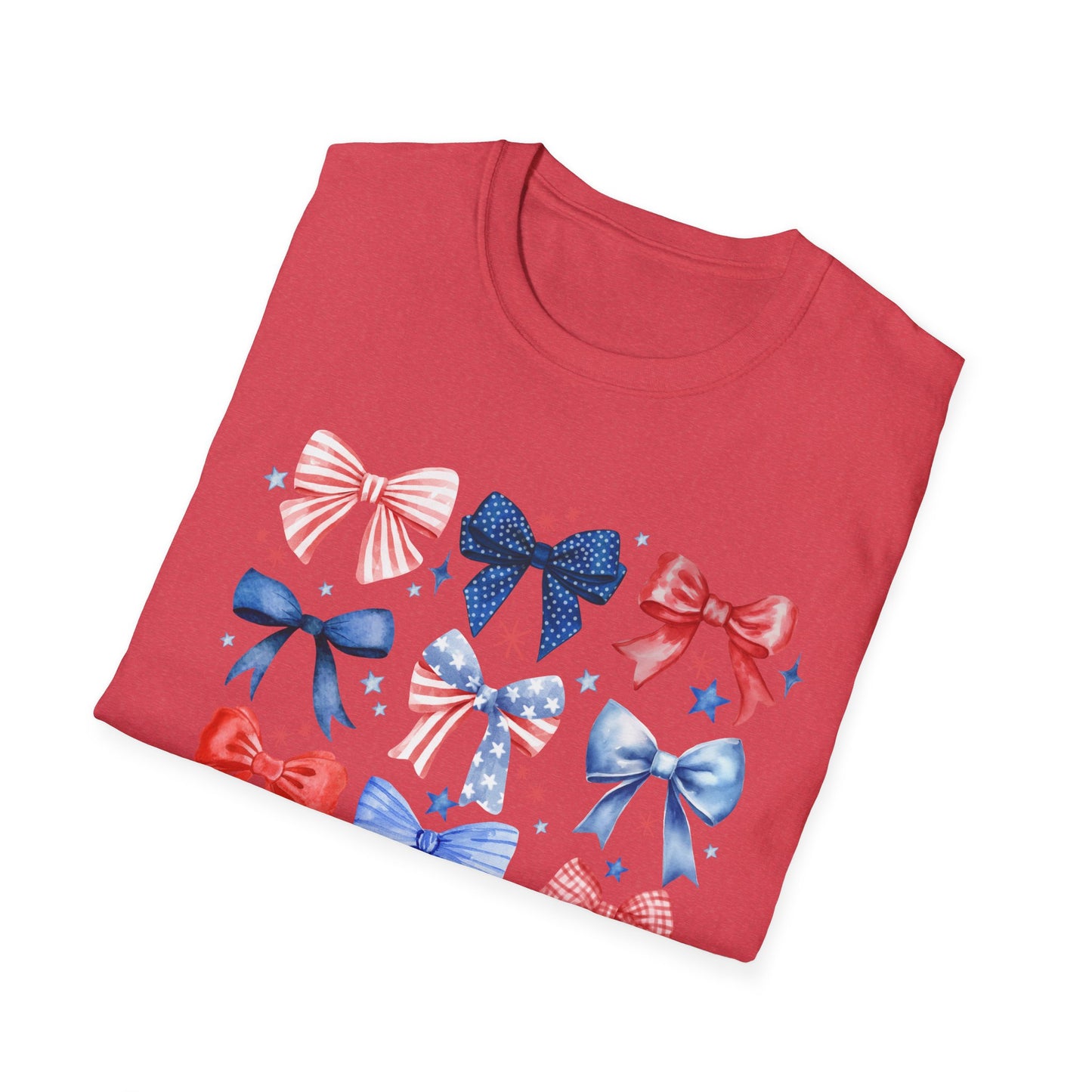Patriotic Bow Graphic Tee for Celebrations- Holiday