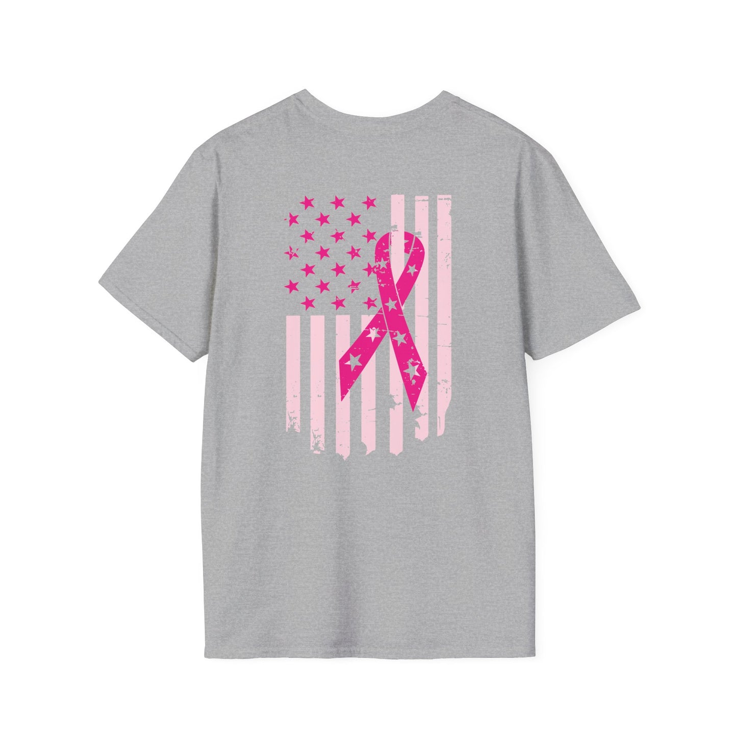 Breast Cancer Flag Awareness Tee, Unisex Softstyle T-Shirt
