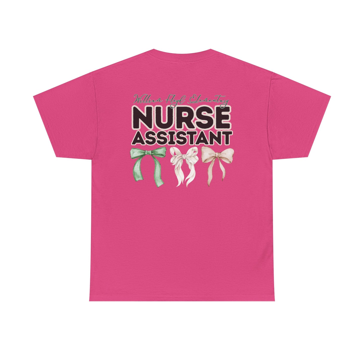 WFE Nurse Assistant and Bows- Unisex Heavy Cotton Tee with Bow Design