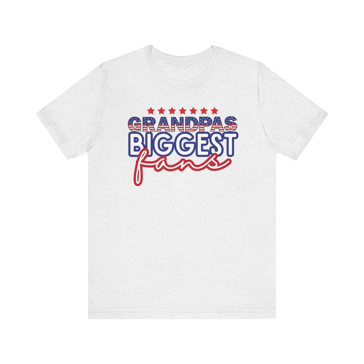 Custom- Jolly- Grandpa's Biggest Fans Unisex Short Sleeve Tee - Perfect for Father's Day Celebrations
