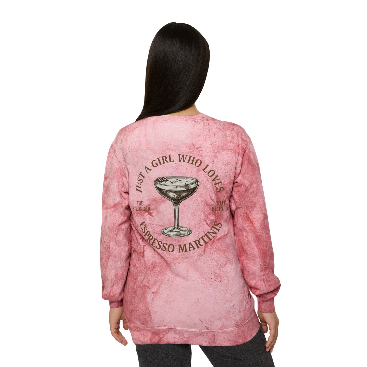 "Just a Girl Who Loves Espresso Martinis" Tie-Dye Crewneck- Summer