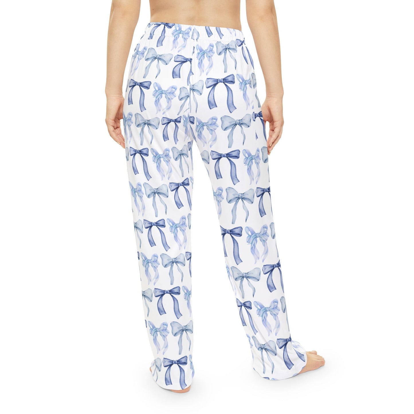 Chic Blue Bow Print Women's Pajama Pants - Motherhood- Cozy & Stylish Sleepwear