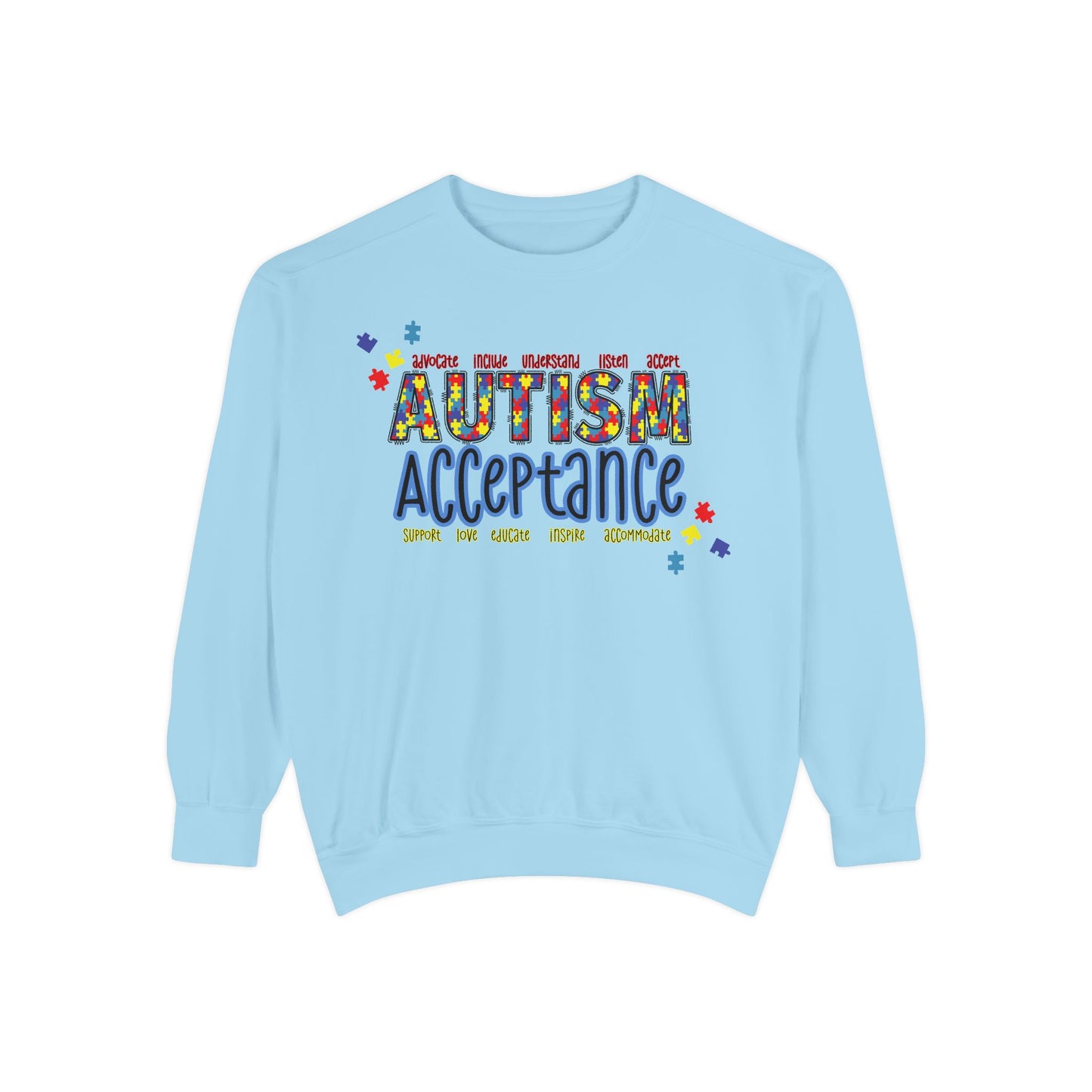 Autism Acceptance Puzzle Piece Sweatshirt — Awareness Collection