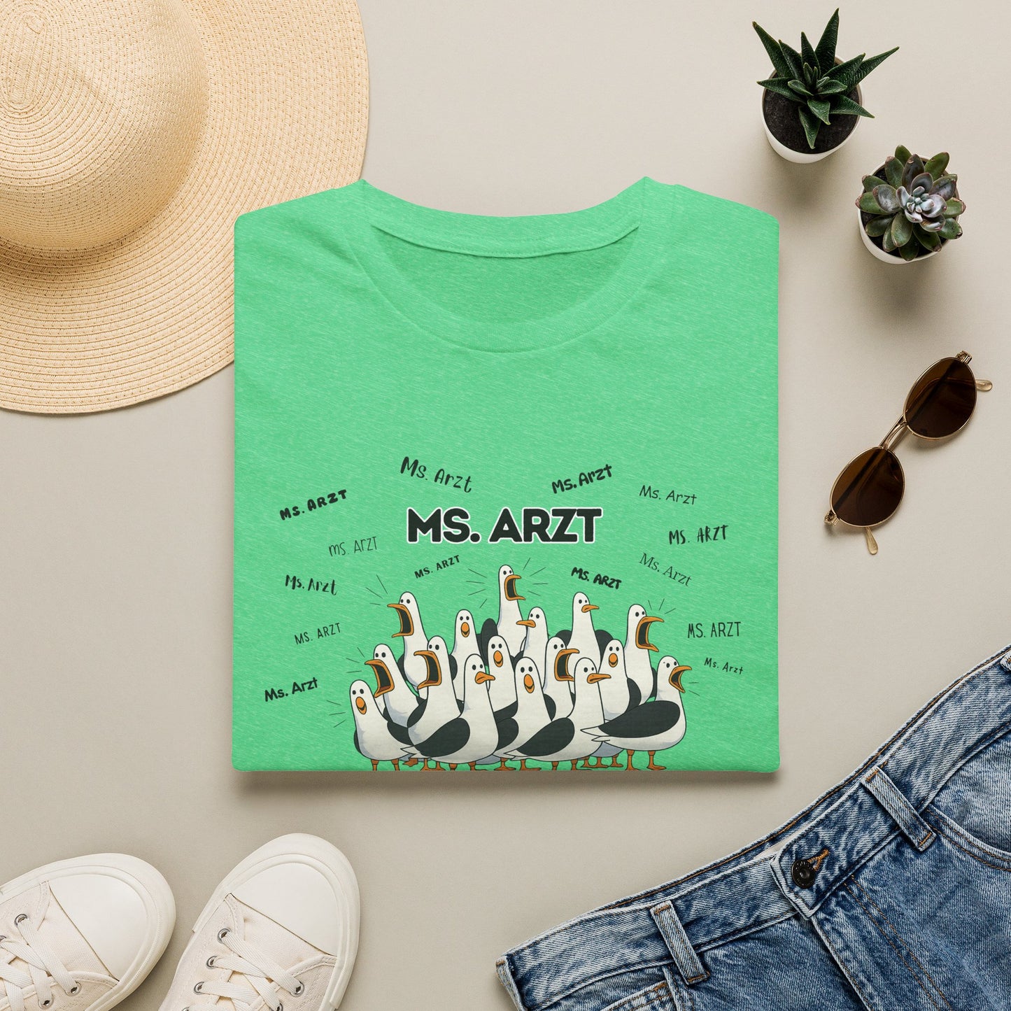 Ms. Arzt- Seagull Crew Graphic T-Shirt — Personalized