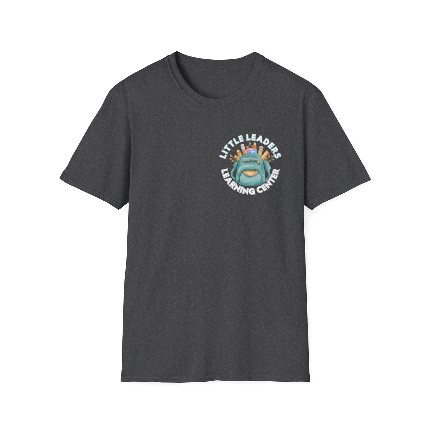 Little Leaders Teacher w/ Backpack Design Unisex Softstyle T-Shirt