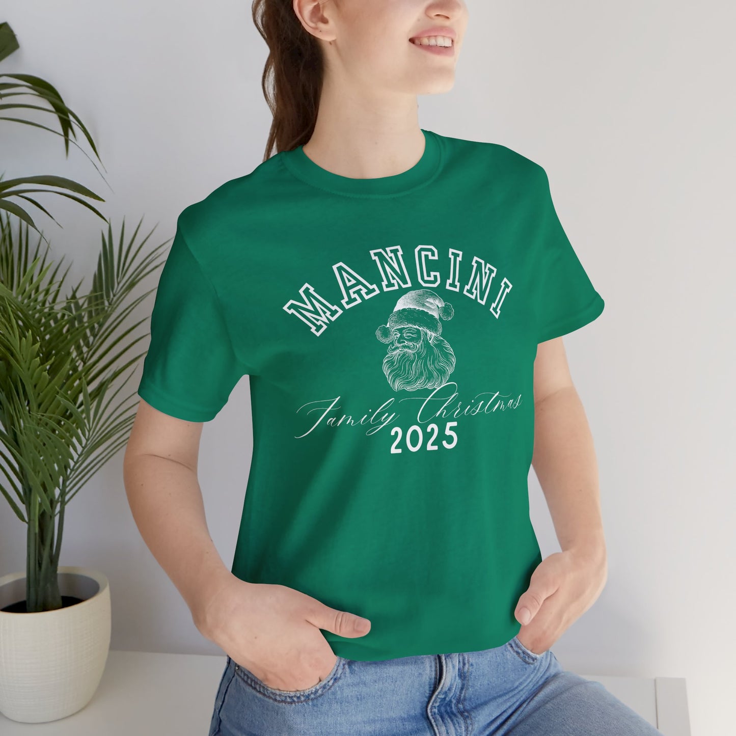 FAMILY NAME- SANTA- Personalized- Unisex Jersey Short Sleeve Tee