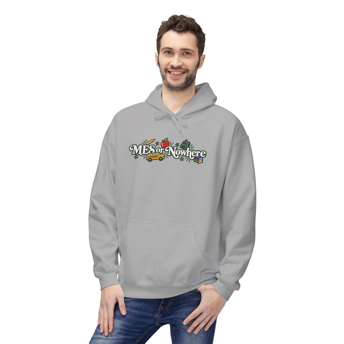 "MES or Nowhere" w/ apple- Moriches Hoodie