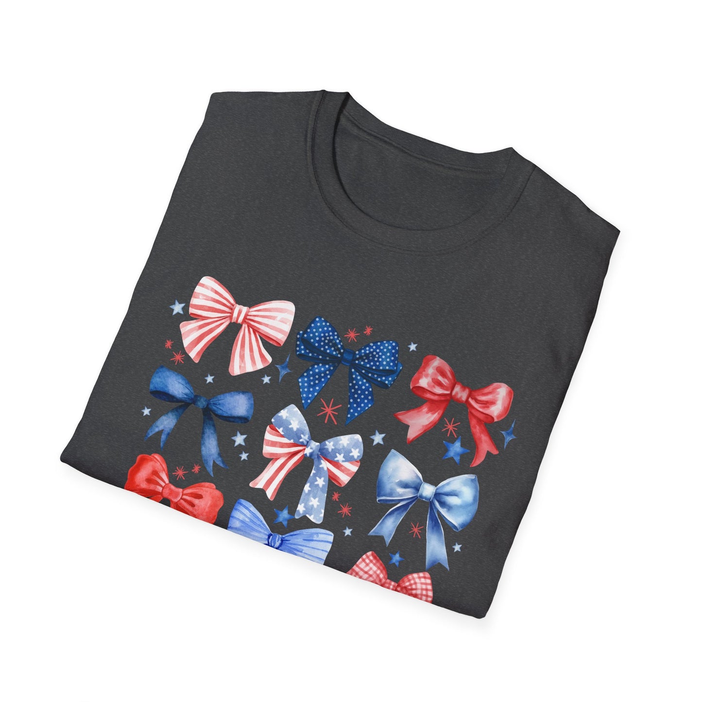 Patriotic Bow Graphic Tee for Celebrations- Holiday