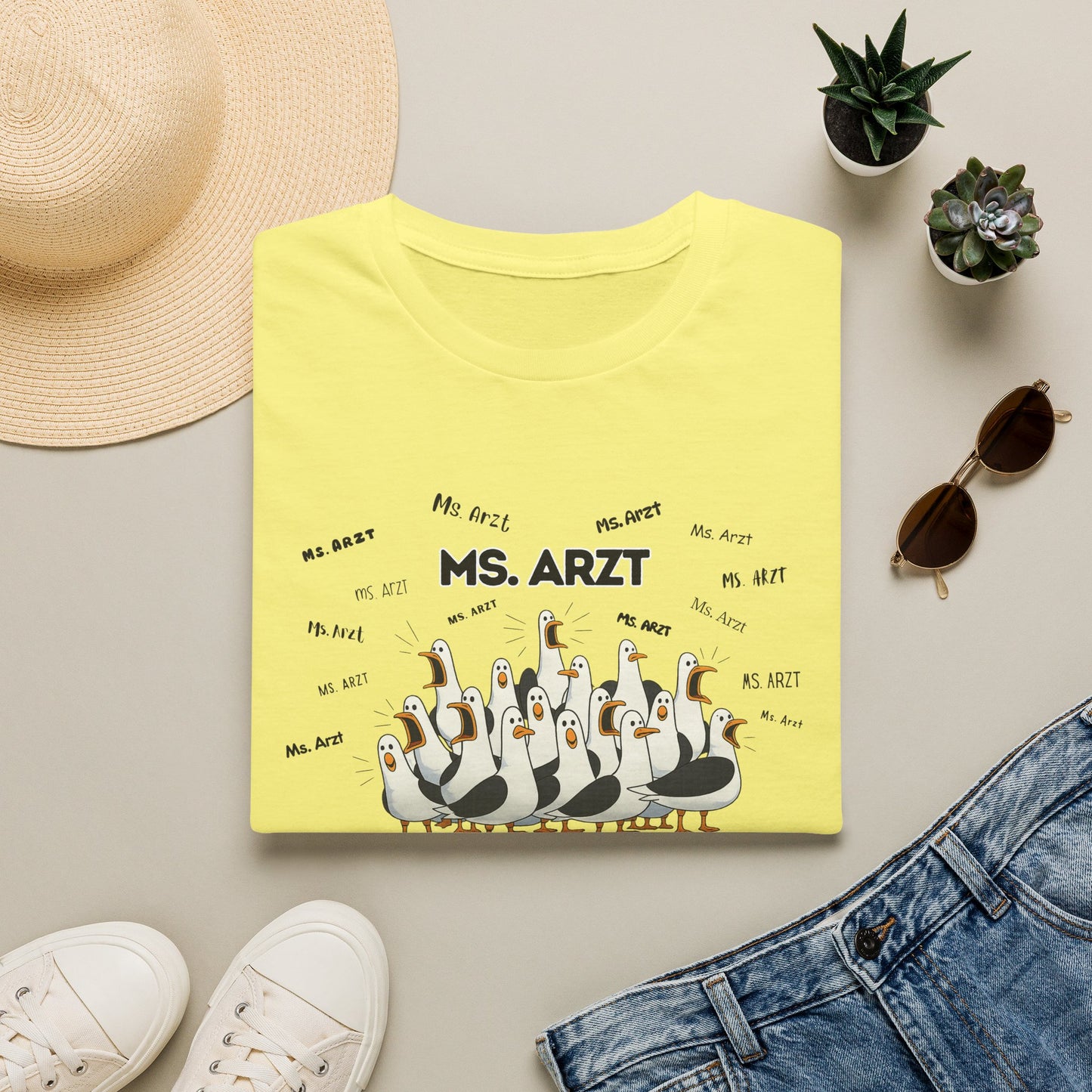 Ms. Arzt- Seagull Crew Graphic T-Shirt — Personalized