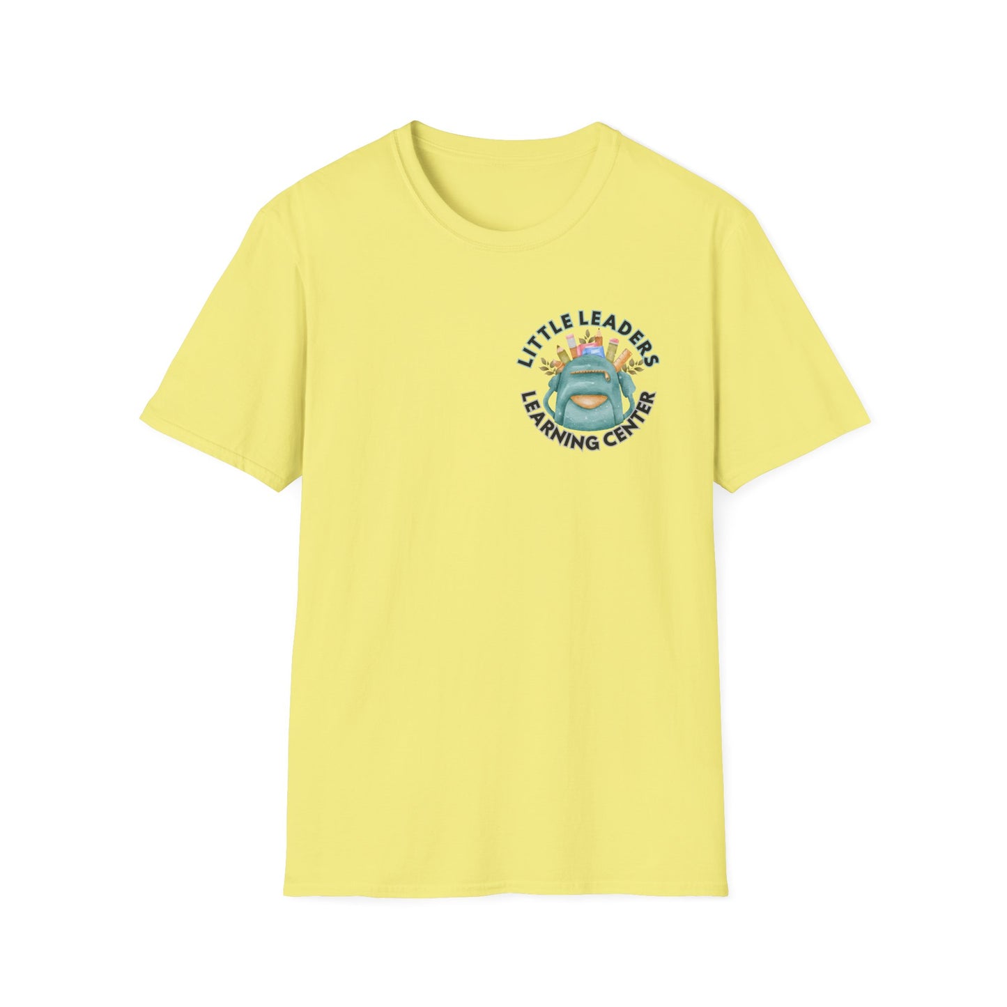 Little Leaders Teacher w/ Backpack Design Unisex Softstyle T-Shirt