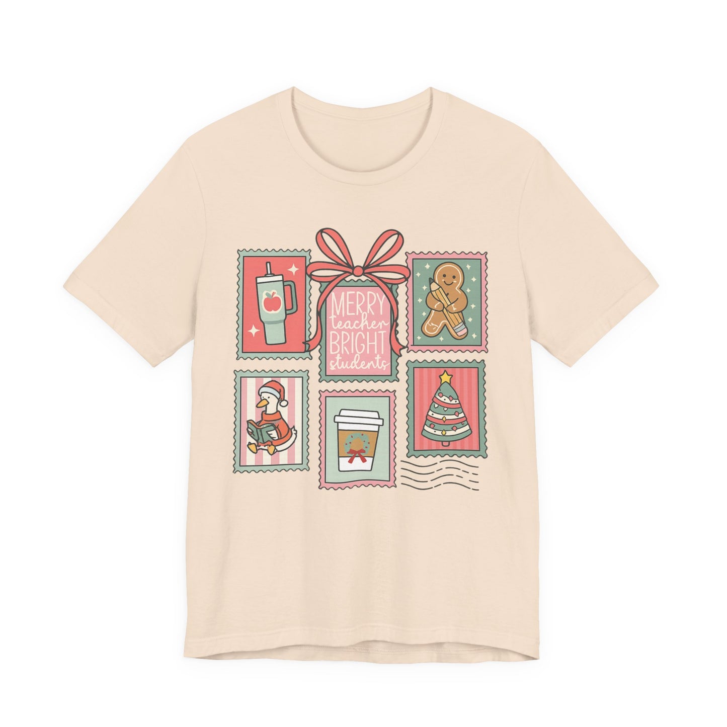 Merry Teacher, Bright Students— Christmas Unisex T‑Shirt