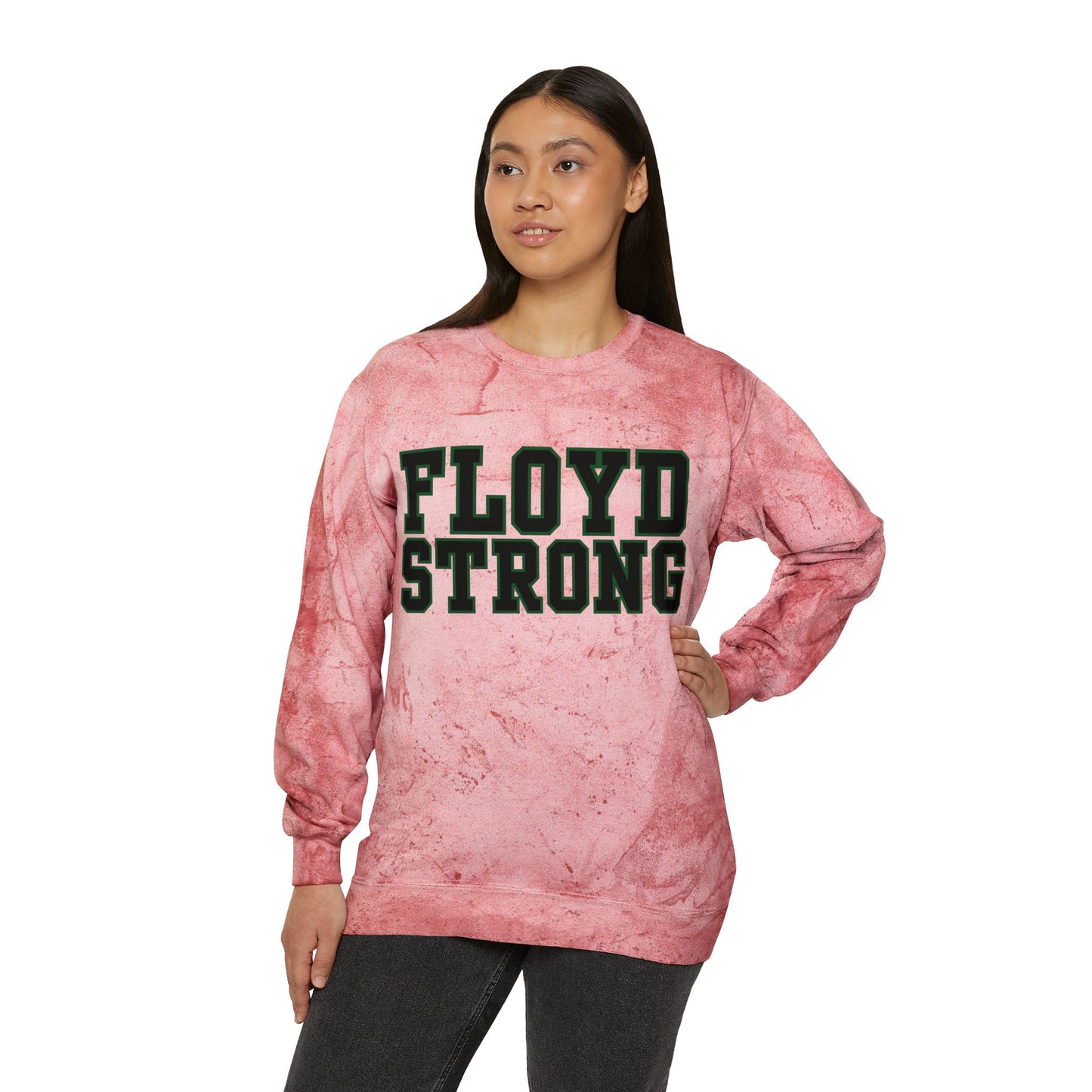 Floyd Strong (no back) Color Blast Crewneck Sweatshirt for School Spirit