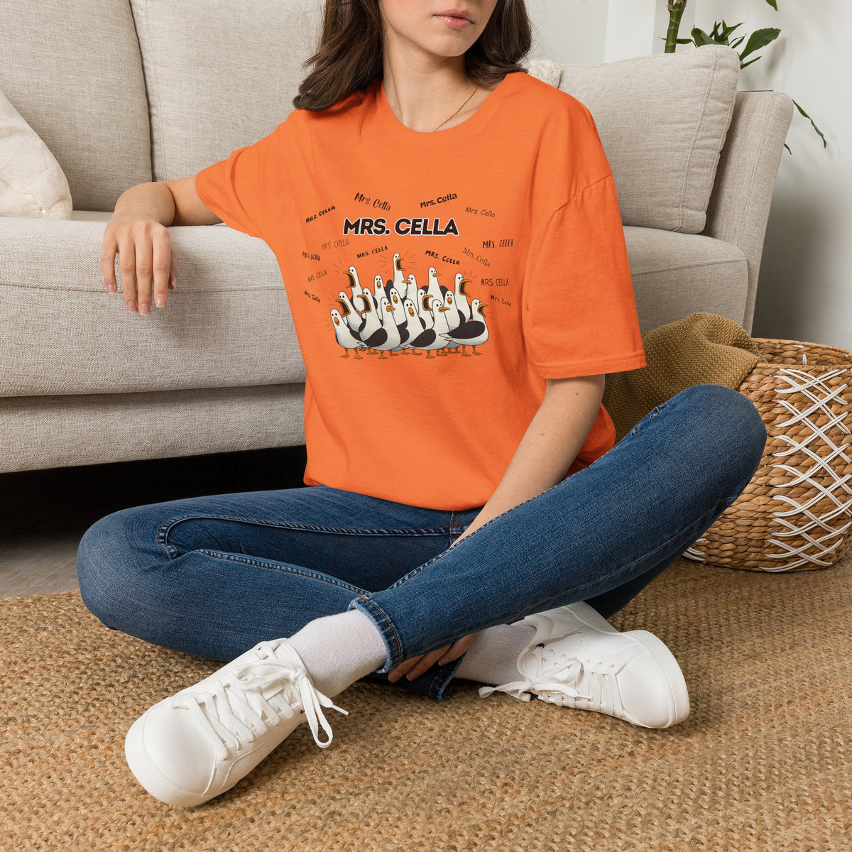 Mrs. Cella- Seagull Crew Graphic T-Shirt — Personalized