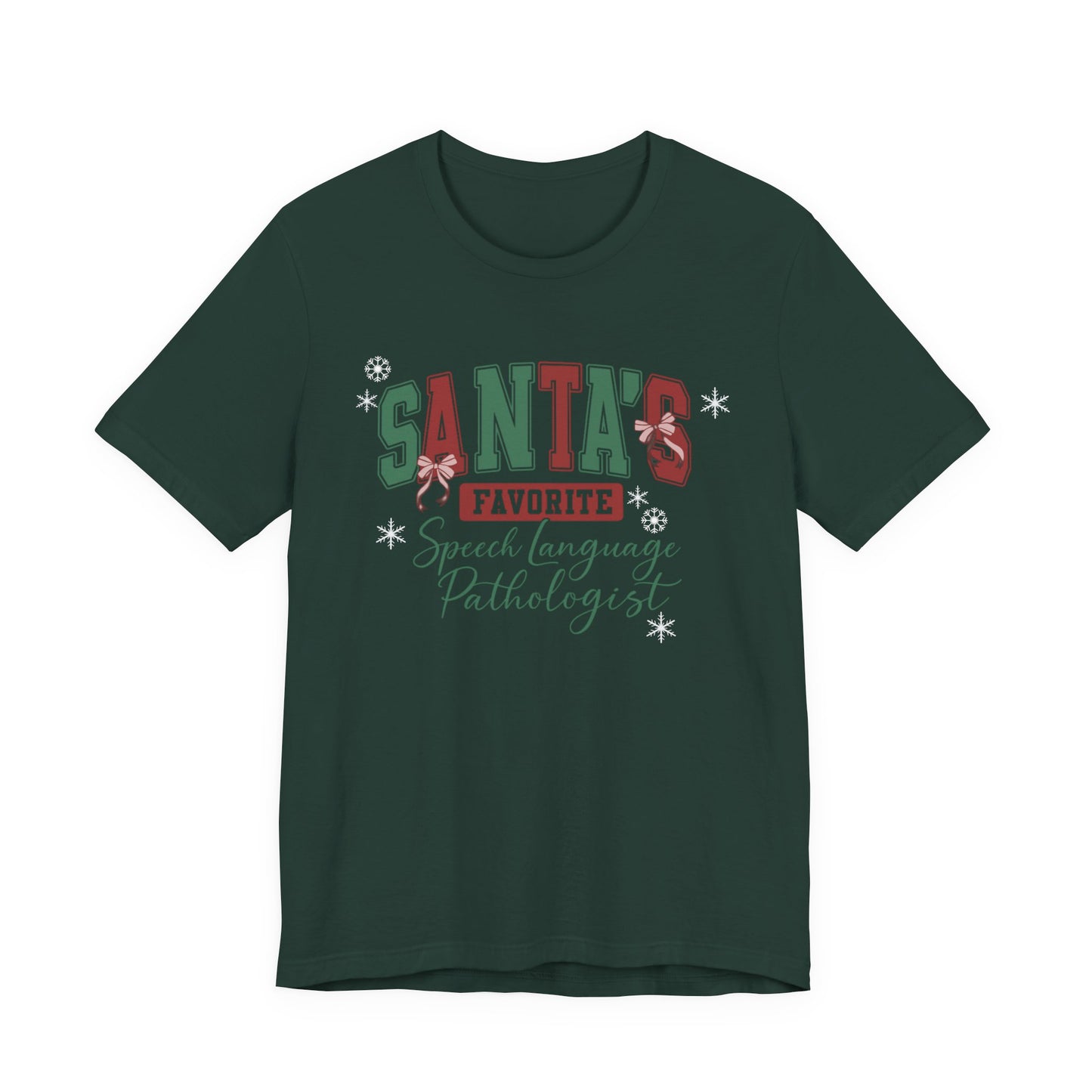 Santa's Favorite Speech Language Pathologist — Christmas Unisex T‑Shirt