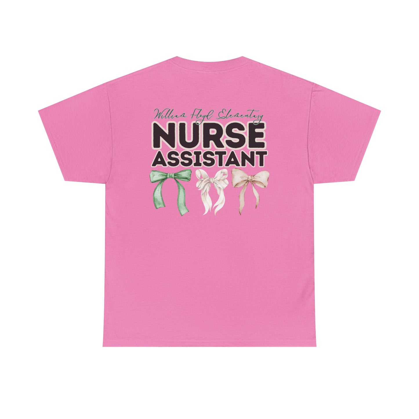 WFE Nurse Assistant and Bows- Unisex Heavy Cotton Tee with Bow Design