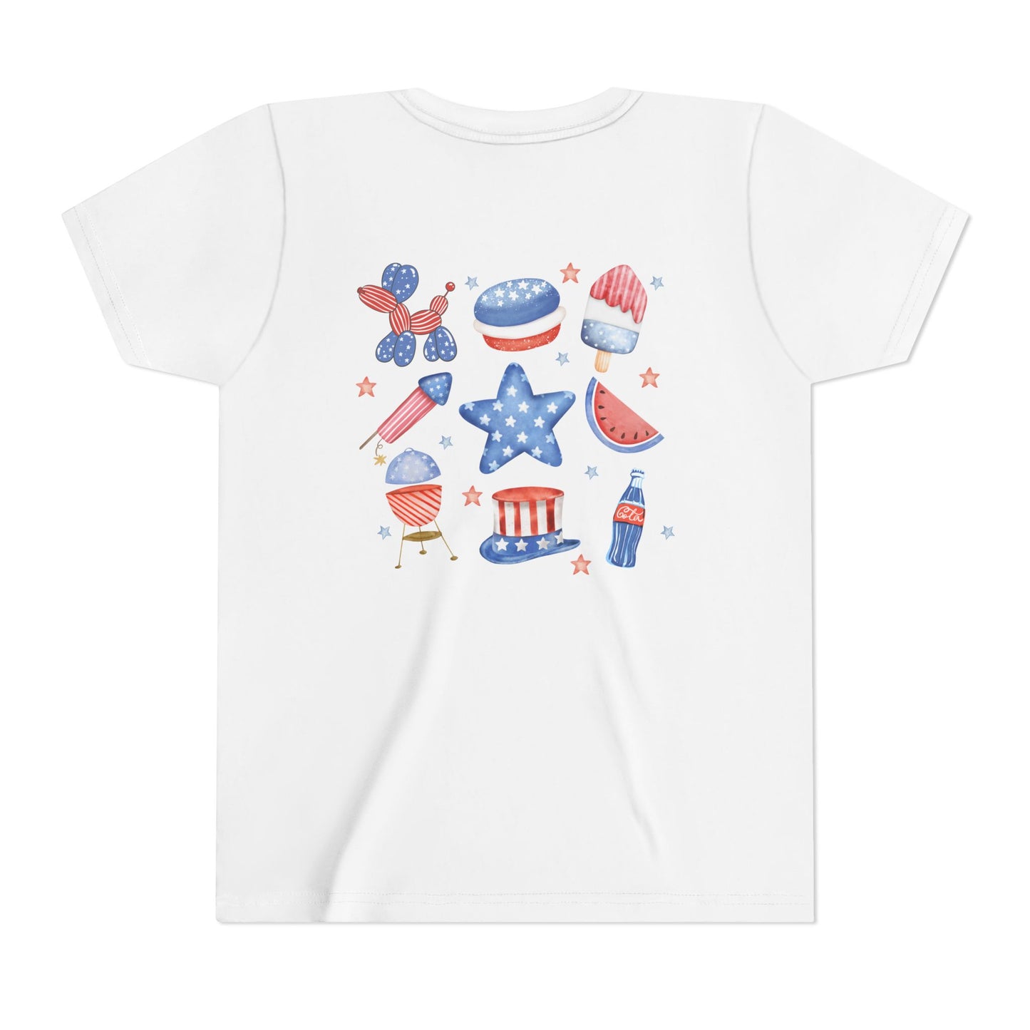 Stars, Stripes & Snacks Youth Tee for Kids, USA - Kids Short Sleeve Shirt, Holiday Mini