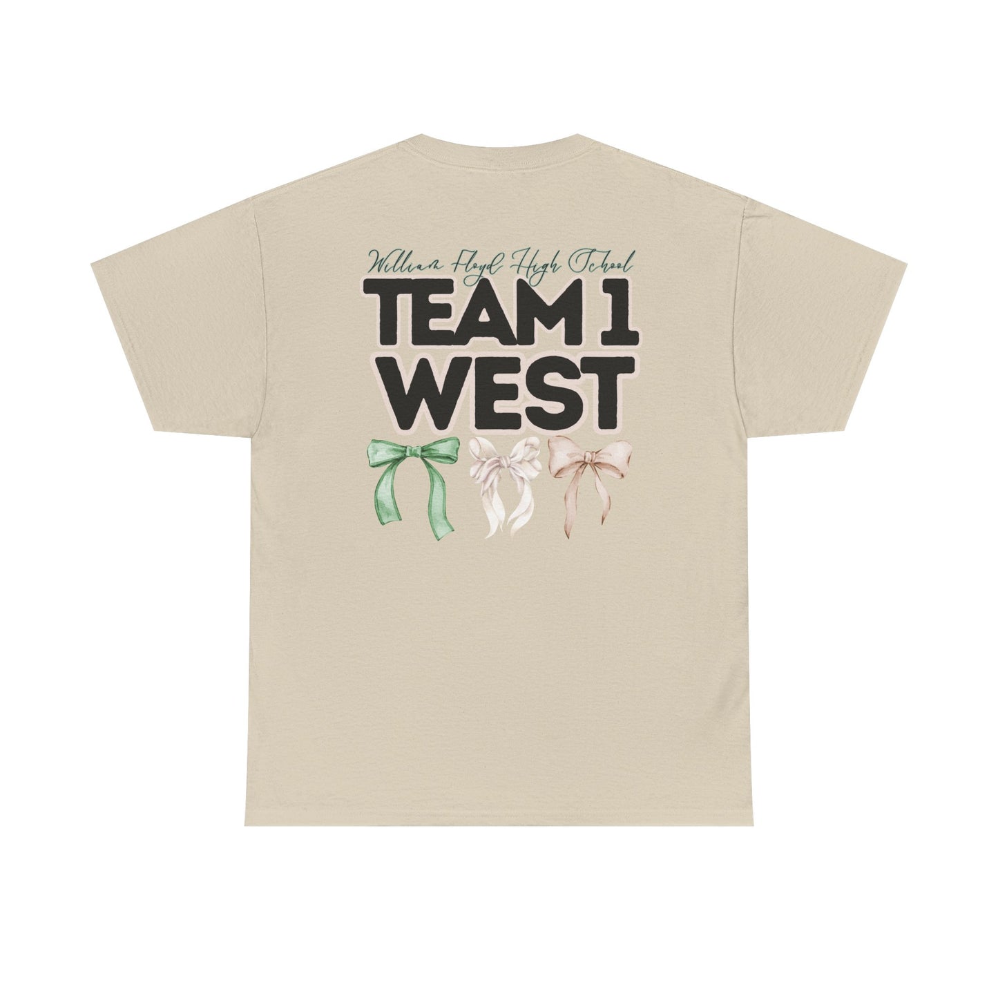 WFHS- TEAM 1 WEST- Floyd Strong Teacher and Bows- Unisex Heavy Cotton Tee with Bow Design