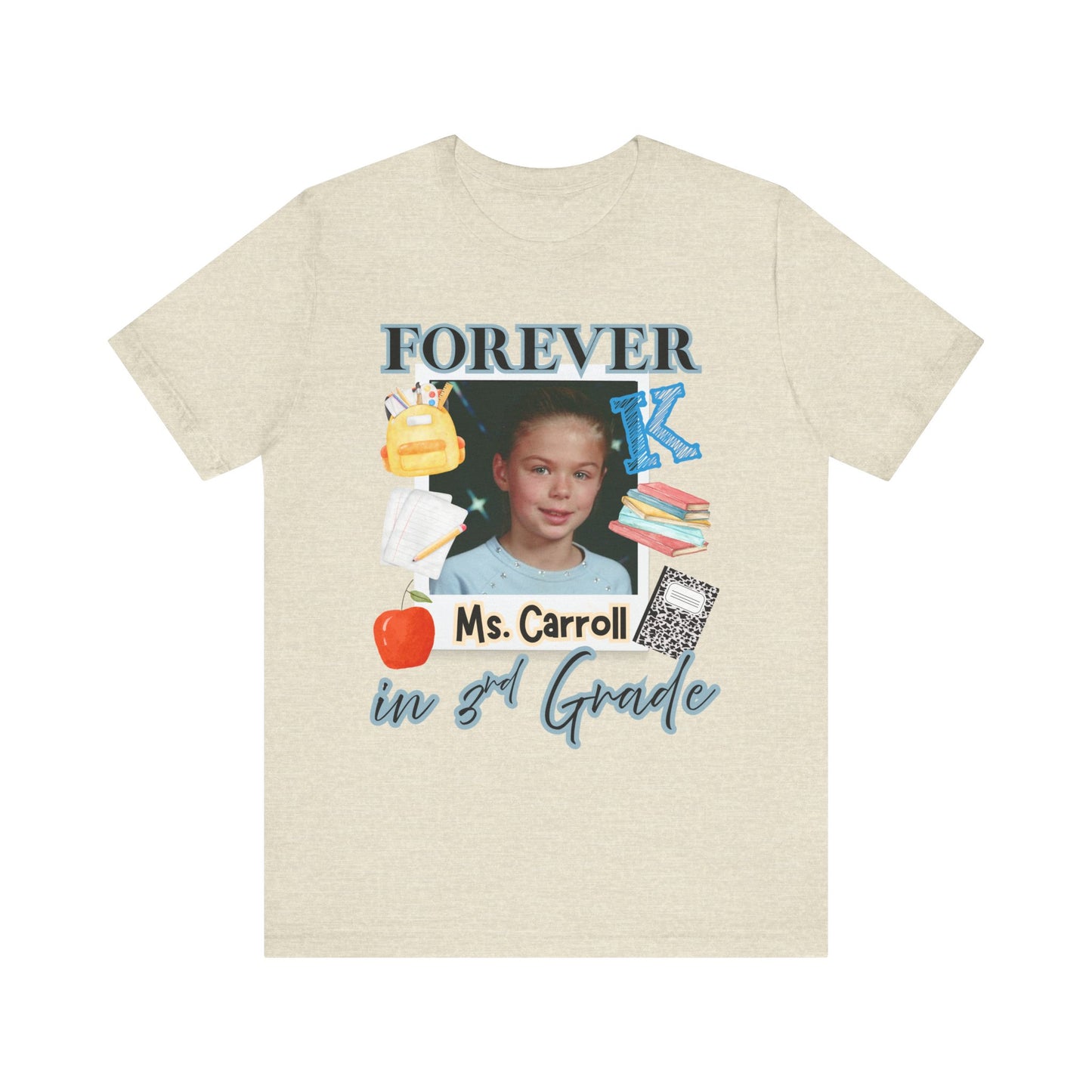 Kristi- Personalized Forever in 3rd Grade Teacher Tee - Personalized Unisex Jersey Shirt