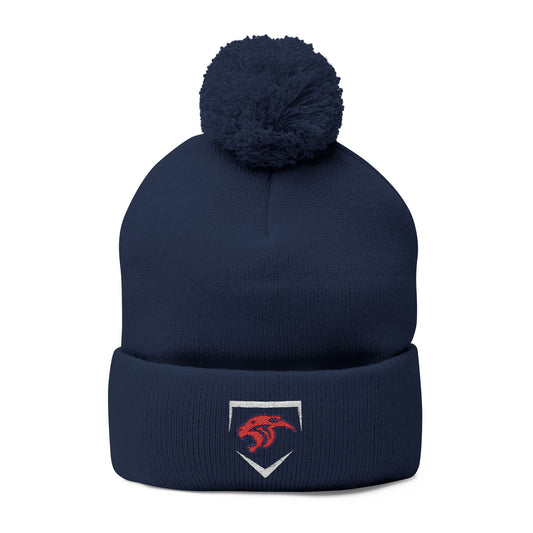 MP Baseball Embroidered Pom-Pom Knit Cap — Diamond Club