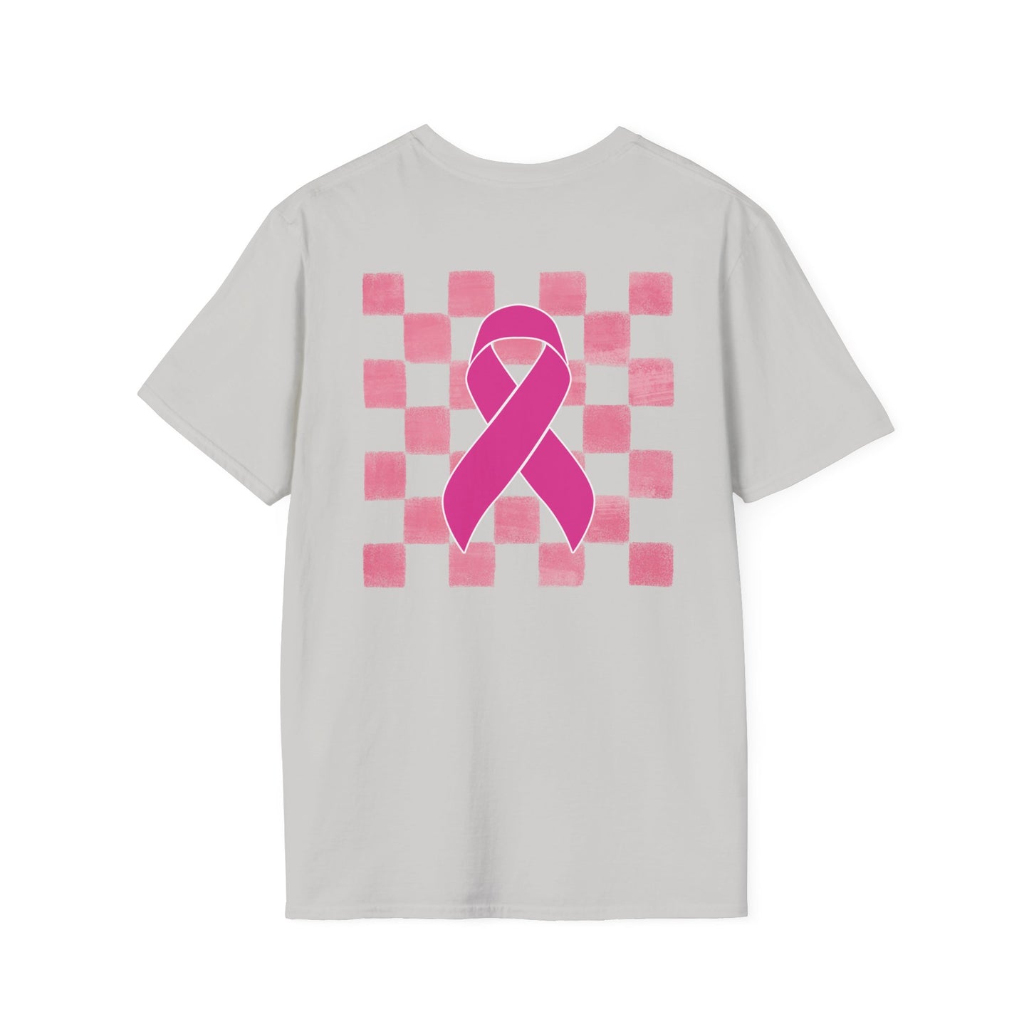 Checkered Pink Ribbon Awareness T-Shirt | Softstyle Tee