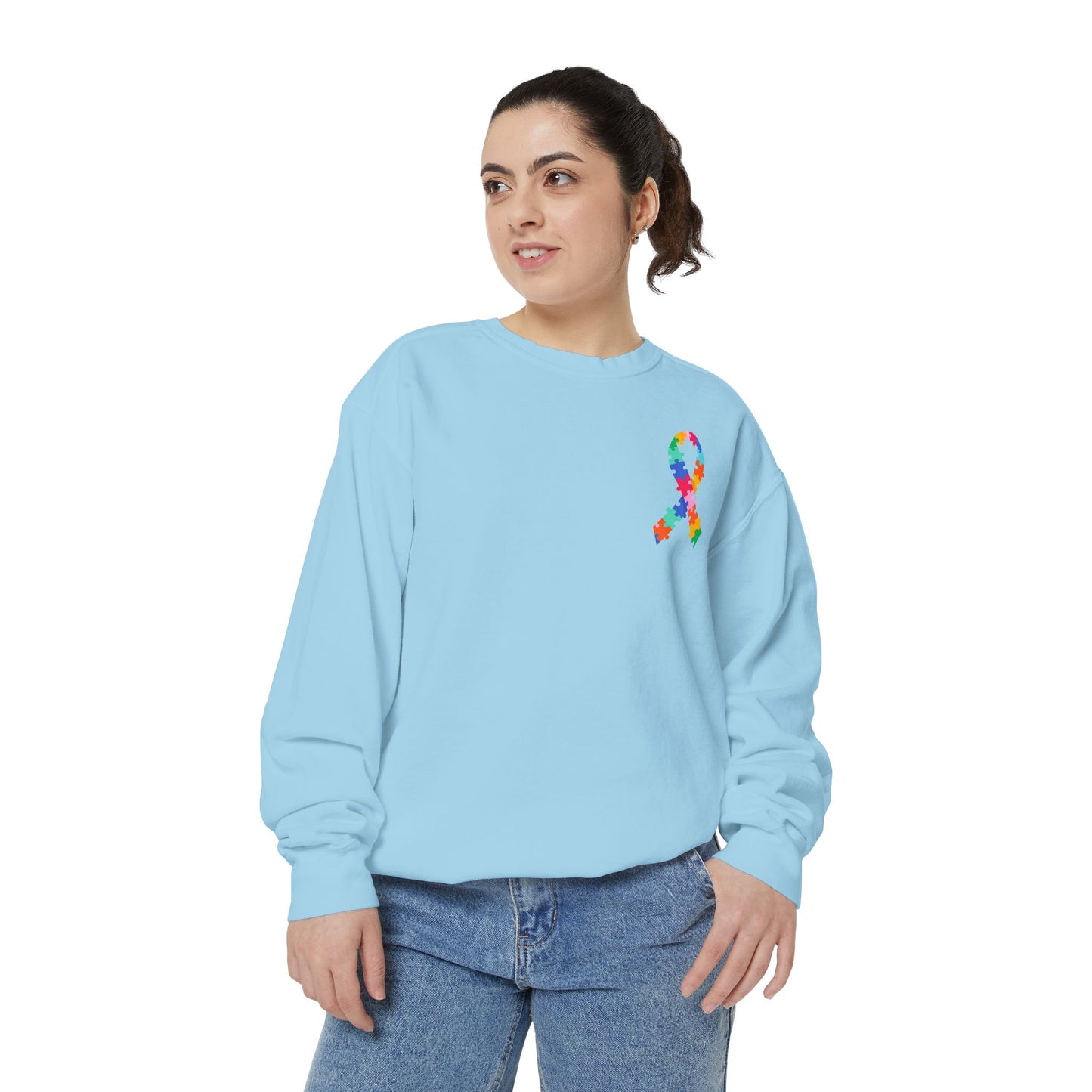 Autism Awareness Puzzle Piece & Ribbon Sweatshirt — Awareness Collection