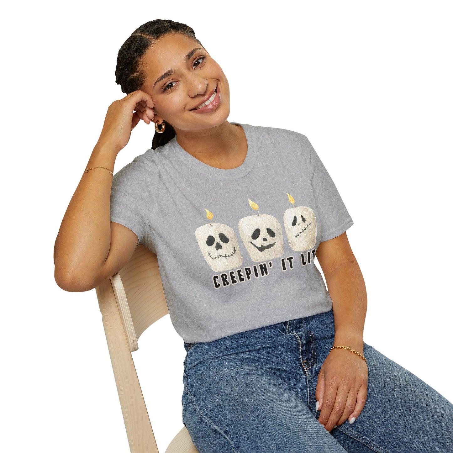 Creepin' it Lit Halloween Themed T-Shirt- Unisex Softstlye