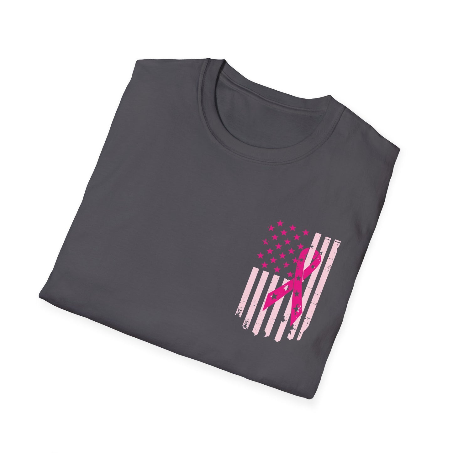 Breast Cancer Flag Awareness Tee, Unisex Softstyle T-Shirt