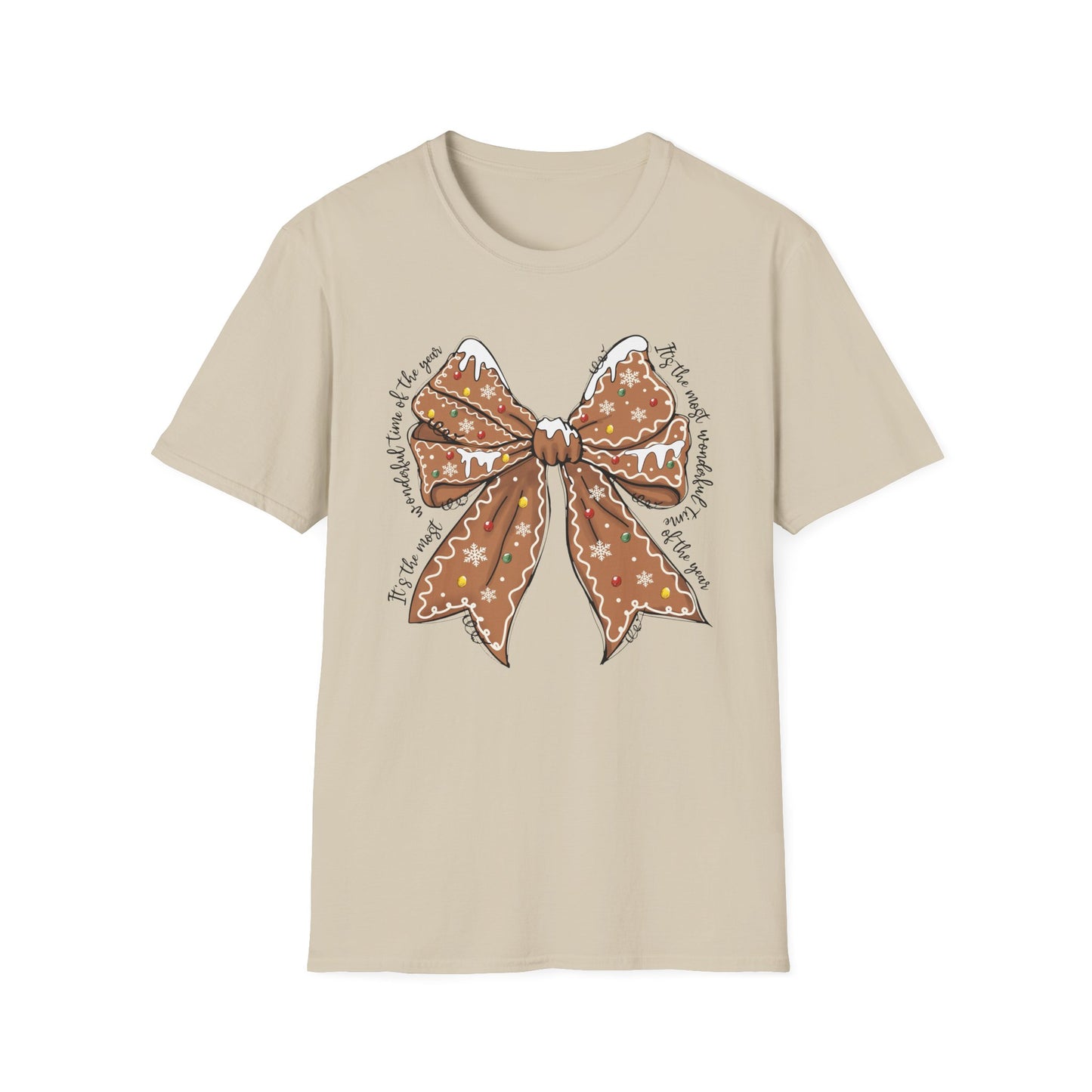 Gingerbread Bow- Christmas Unisex t-shirt