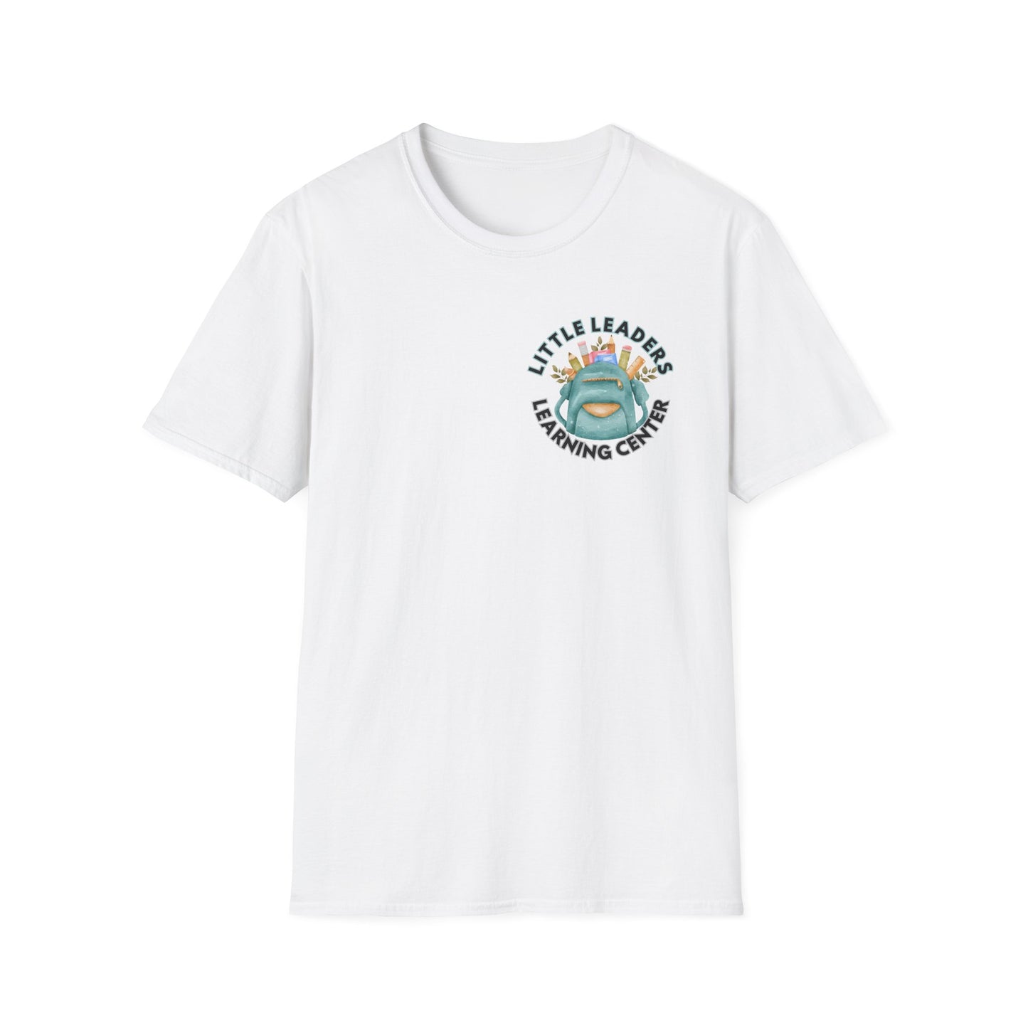 Little Leaders Teacher w/ Backpack Design Unisex Softstyle T-Shirt