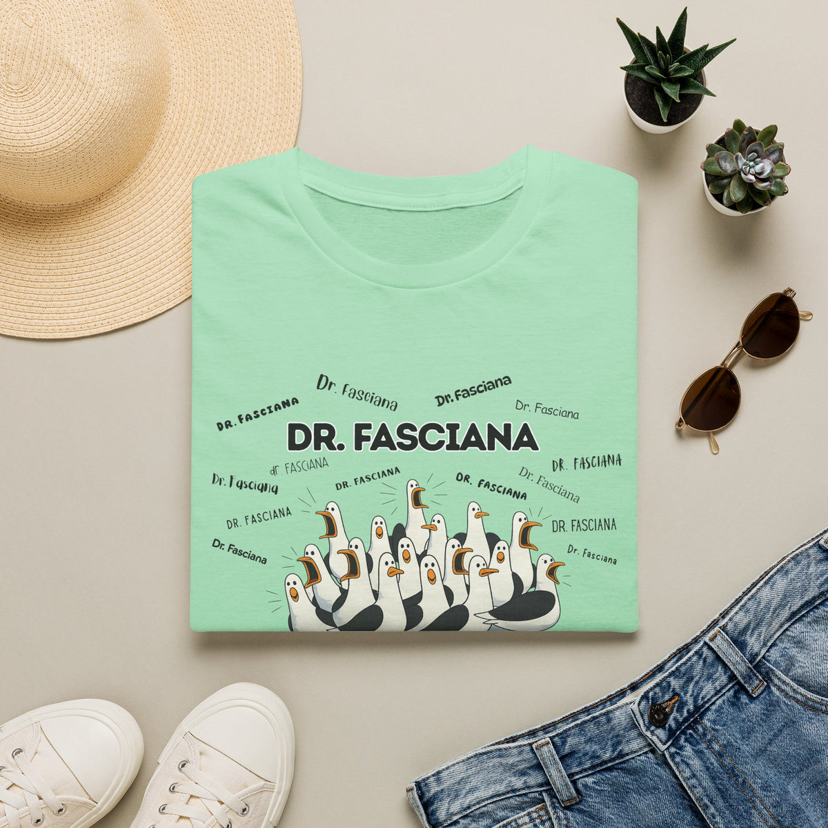Dr. Fasciana- Seagull Crew Graphic T-Shirt — Personalized