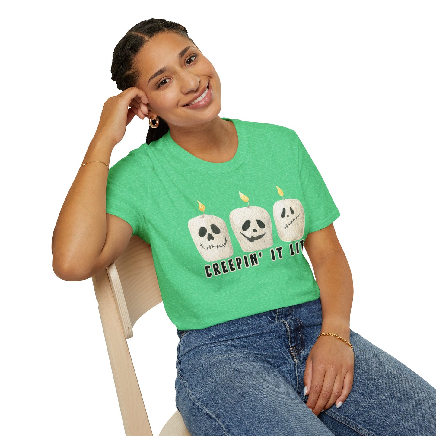 Creepin' it Lit Halloween Themed T-Shirt- Unisex Softstlye