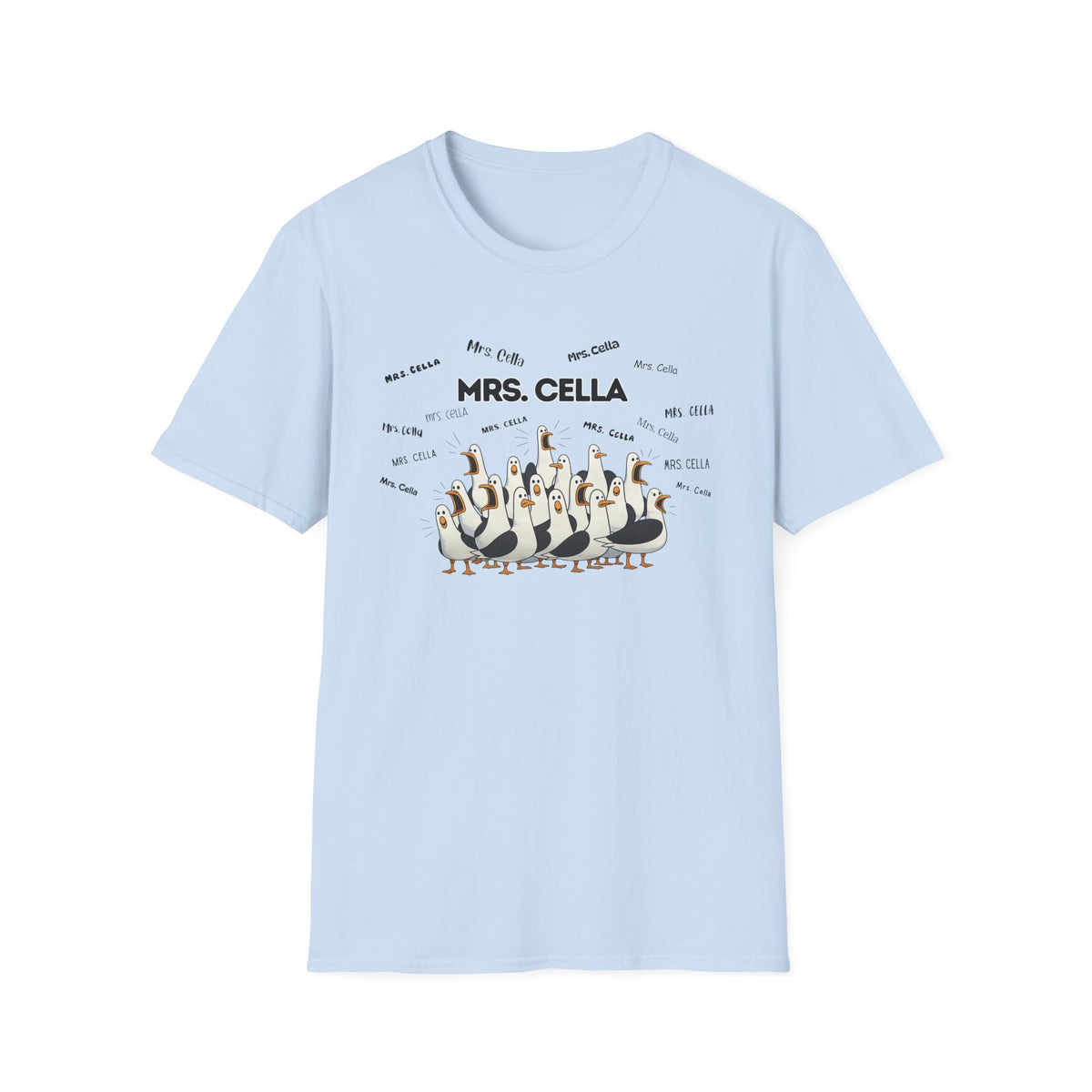 Mrs. Cella- Seagull Crew Graphic T-Shirt — Personalized